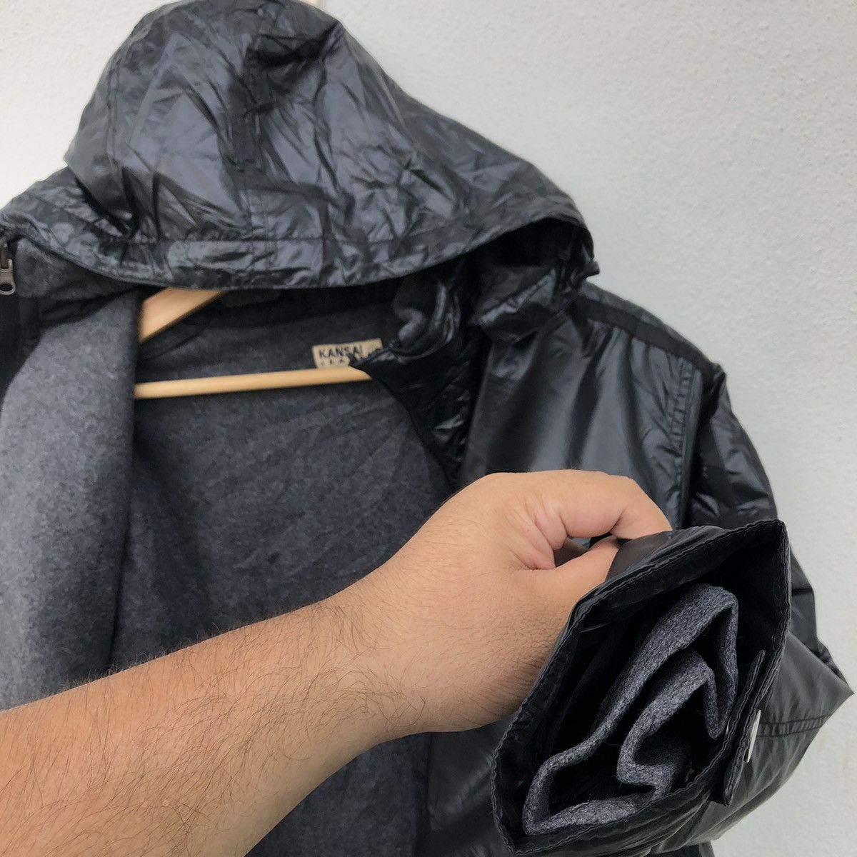 Japanese Brand × Kansai Yamamoto ULTIMATE BLACK RAINCOAT KANSAI YAMAMOTO JEANS Size US L / EU 52-54 / 3 - 11 Thumbnail