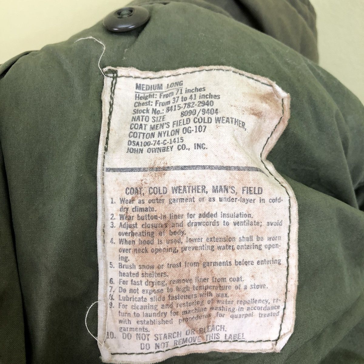 Vintage Vintage U.S.Army John Ownbey Co., Inc. Size US M / EU 48-50 / 2 - 13 Thumbnail