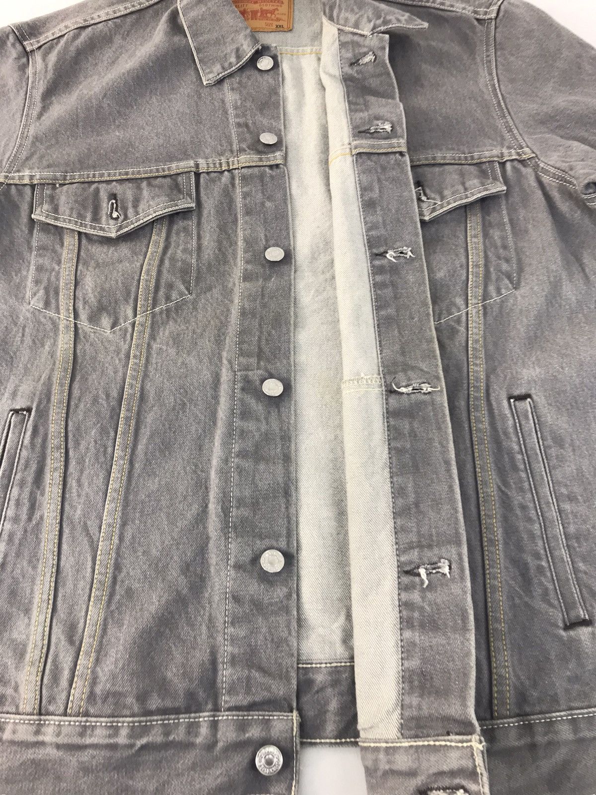 Levi's Levi’s Strauss Grey Denim Jacket Jean Trucker Western R022j Size US XL / EU 56 / 4 - 3 Thumbnail