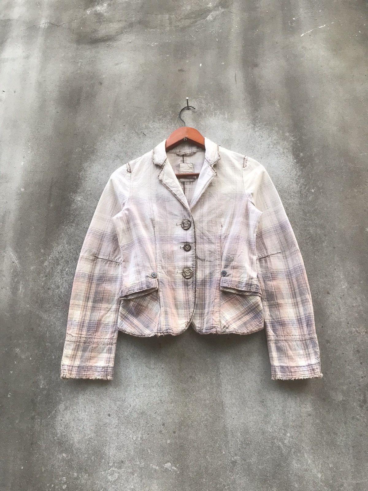 Marithe + Francois Girbaud Marithé François Girbaud Contrast Stitch Plaid Blazer Size S / US 4 / IT 40 - 6 Thumbnail