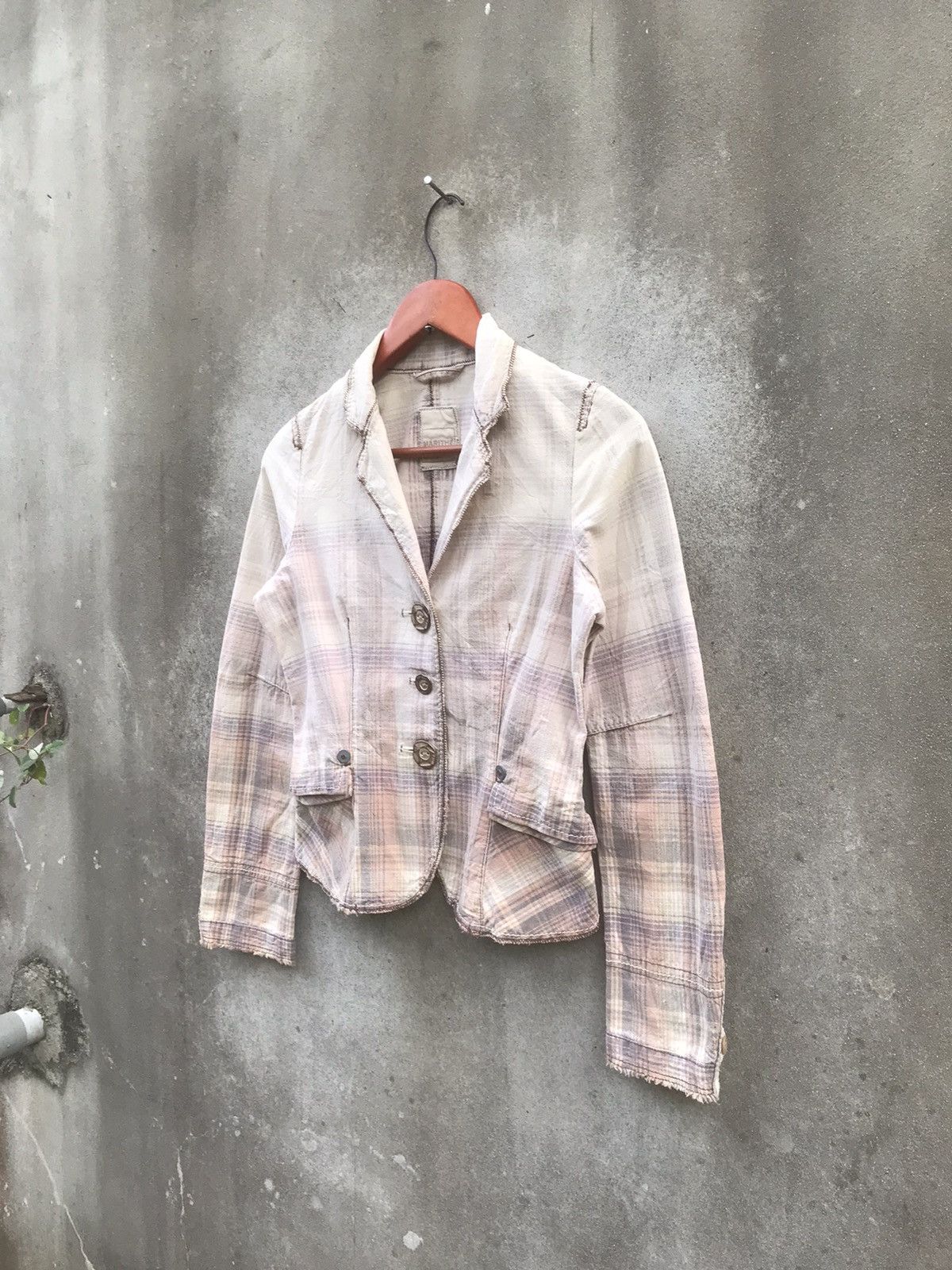 Marithe + Francois Girbaud Marithé François Girbaud Contrast Stitch Plaid Blazer Size S / US 4 / IT 40 - 7 Thumbnail
