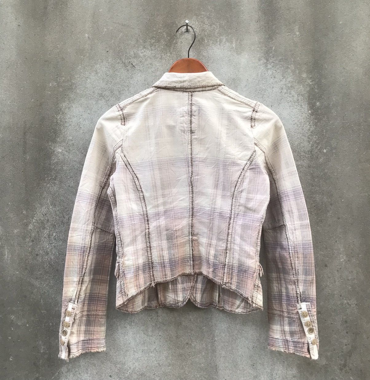 Marithe + Francois Girbaud Marithé François Girbaud Contrast Stitch Plaid Blazer Size S / US 4 / IT 40 - 5 Thumbnail