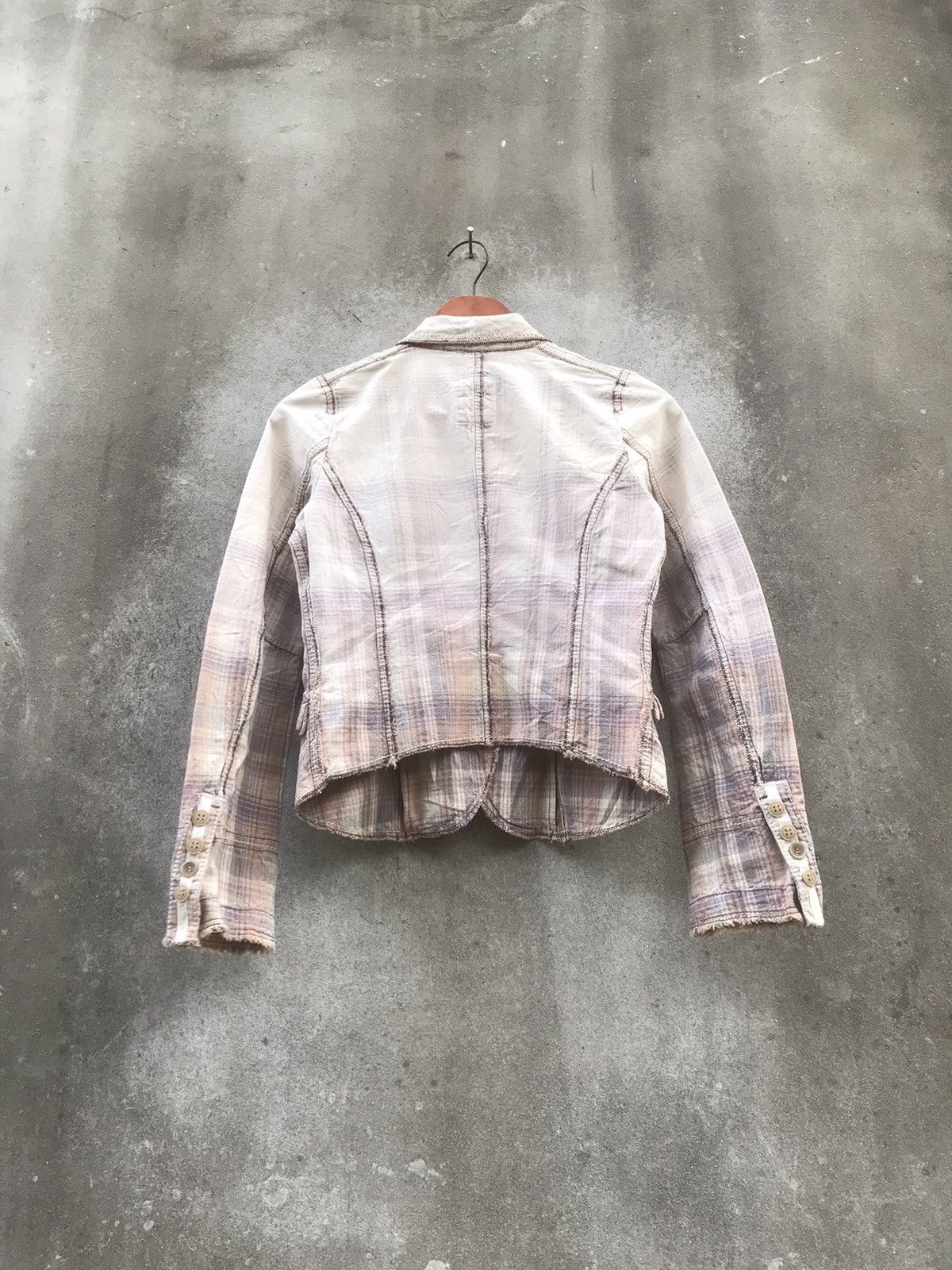 Marithe + Francois Girbaud Marithé François Girbaud Contrast Stitch Plaid Blazer Size S / US 4 / IT 40 - 10 Thumbnail