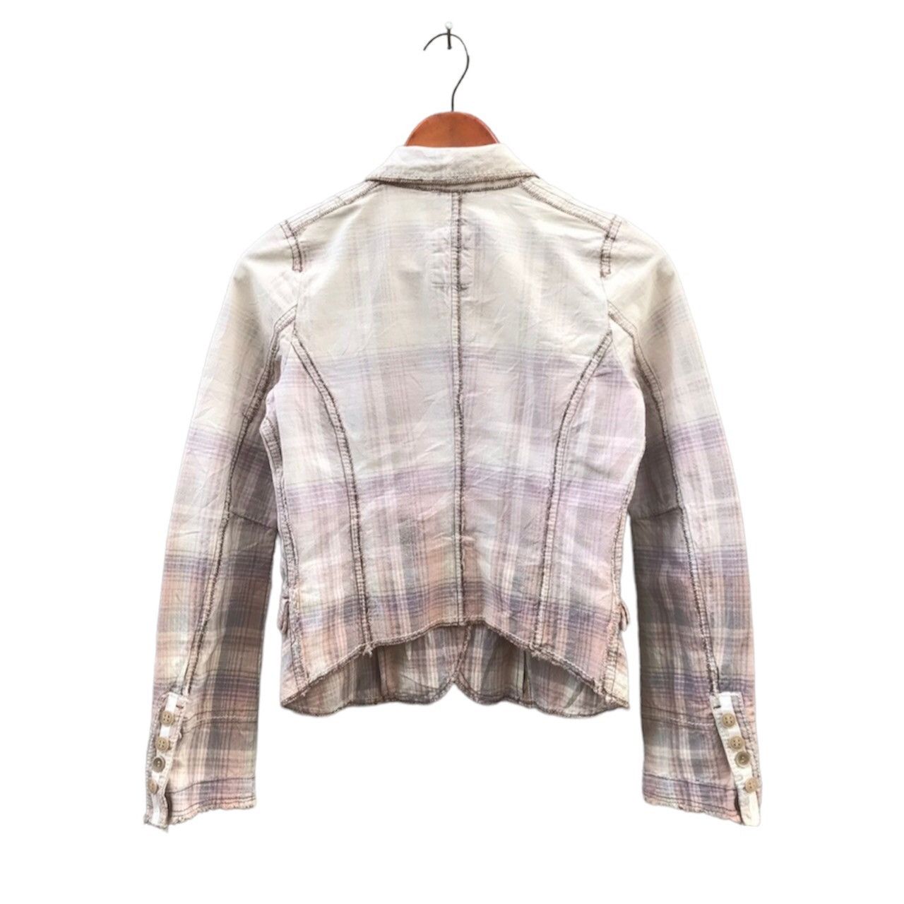 Marithe + Francois Girbaud Marithé François Girbaud Contrast Stitch Plaid Blazer Size S / US 4 / IT 40 - 2 Thumbnail