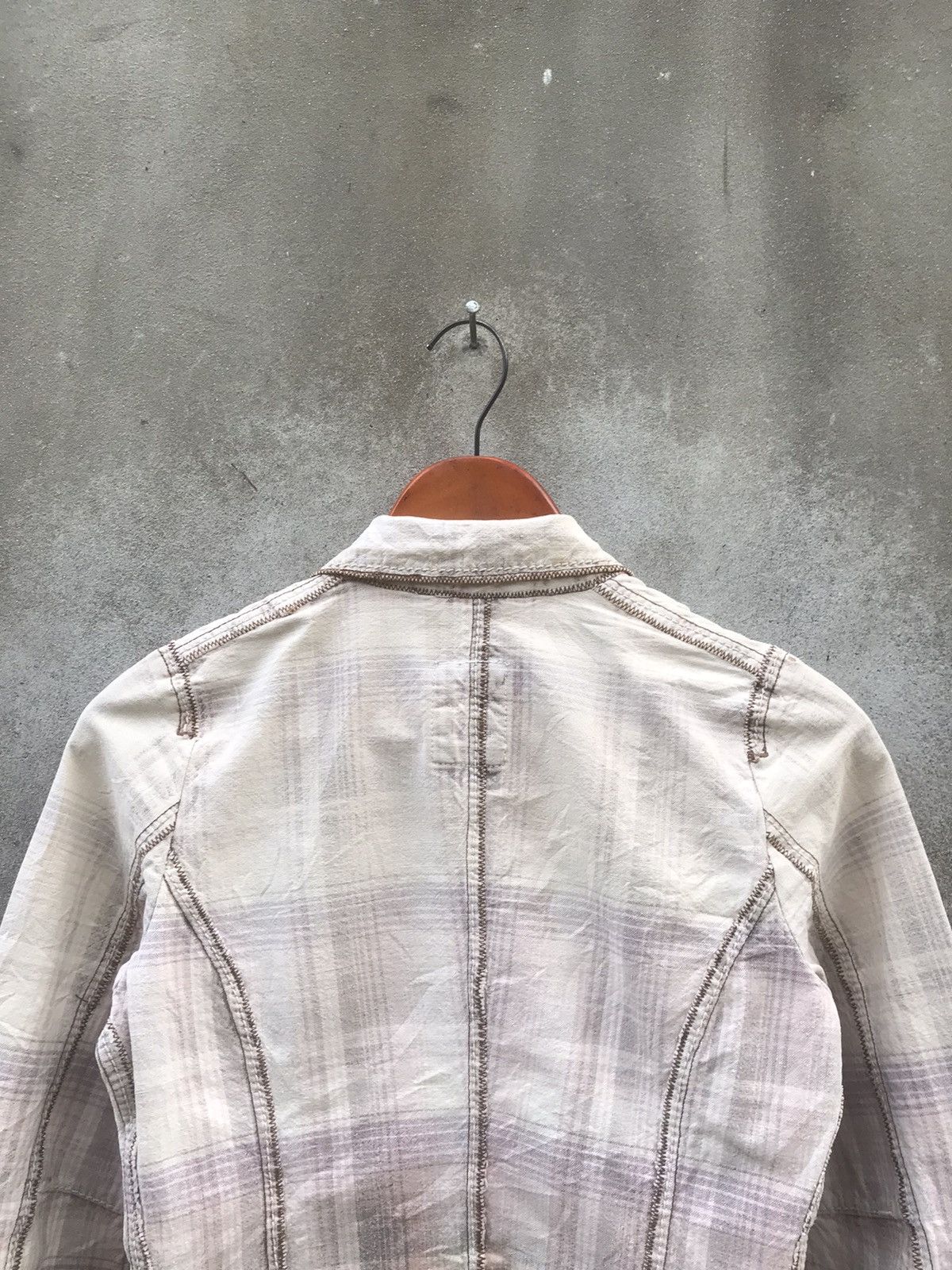 Marithe + Francois Girbaud Marithé François Girbaud Contrast Stitch Plaid Blazer Size S / US 4 / IT 40 - 13 Thumbnail