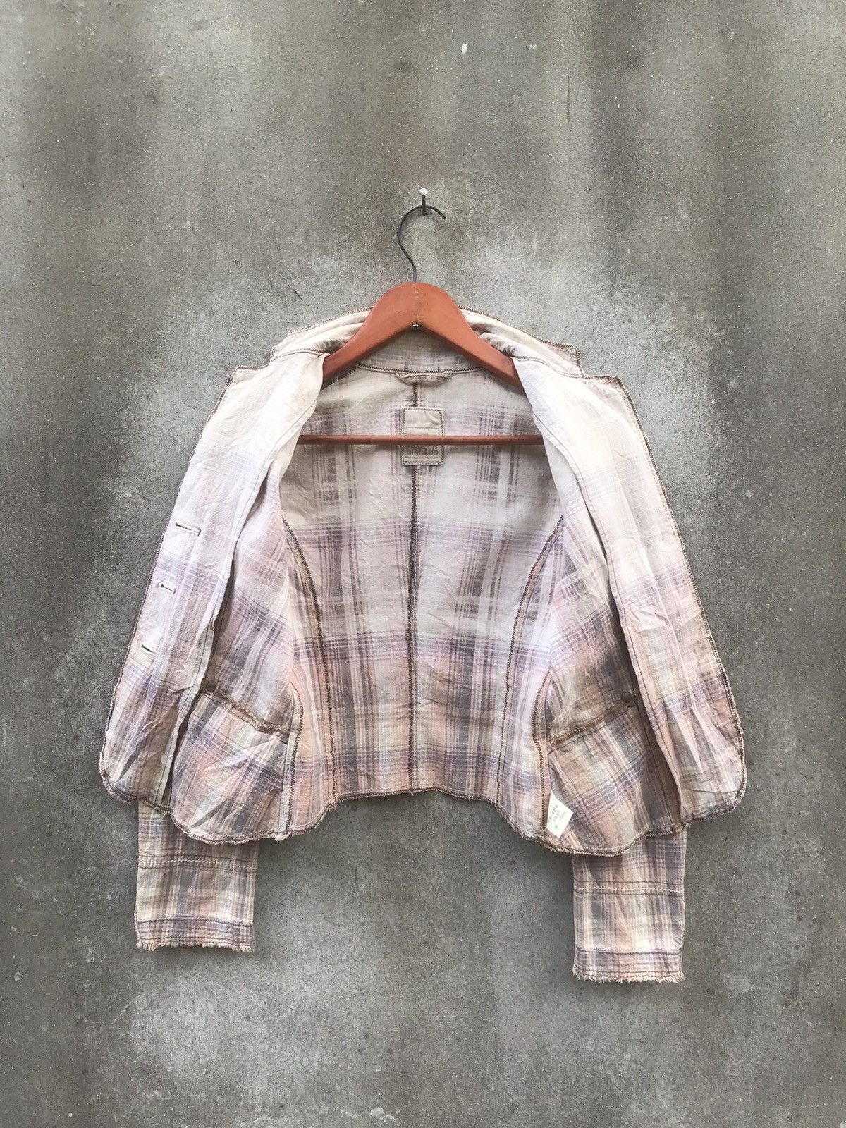 Marithe + Francois Girbaud Marithé François Girbaud Contrast Stitch Plaid Blazer Size S / US 4 / IT 40 - 16 Thumbnail