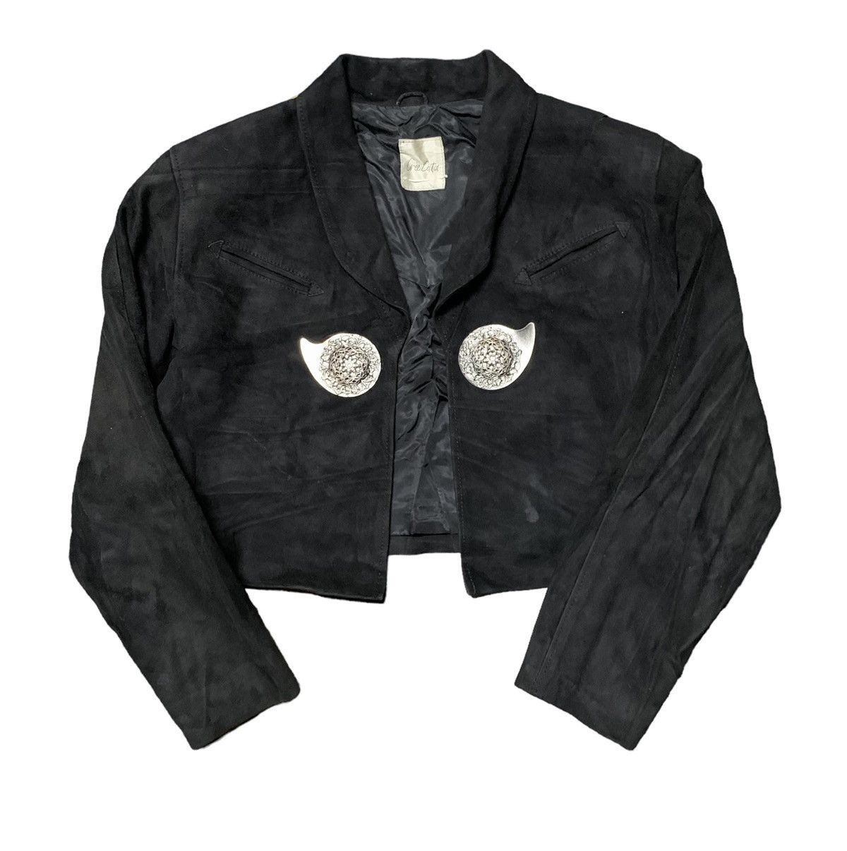 ✨Vintage Cree Ceita Cropped Otomoki Western Leather Jacket