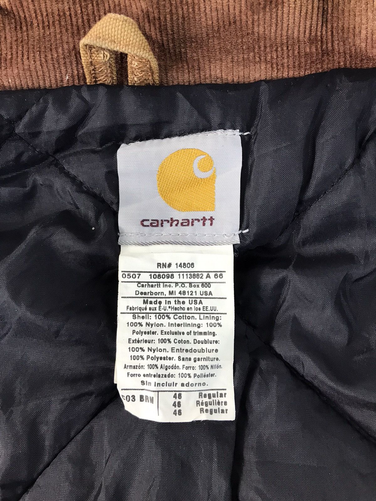 Carhartt Vintage Carhartt UFCW Detroit Thick Padded Jacket Wip Size US L / EU 52-54 / 3 - 6 Thumbnail
