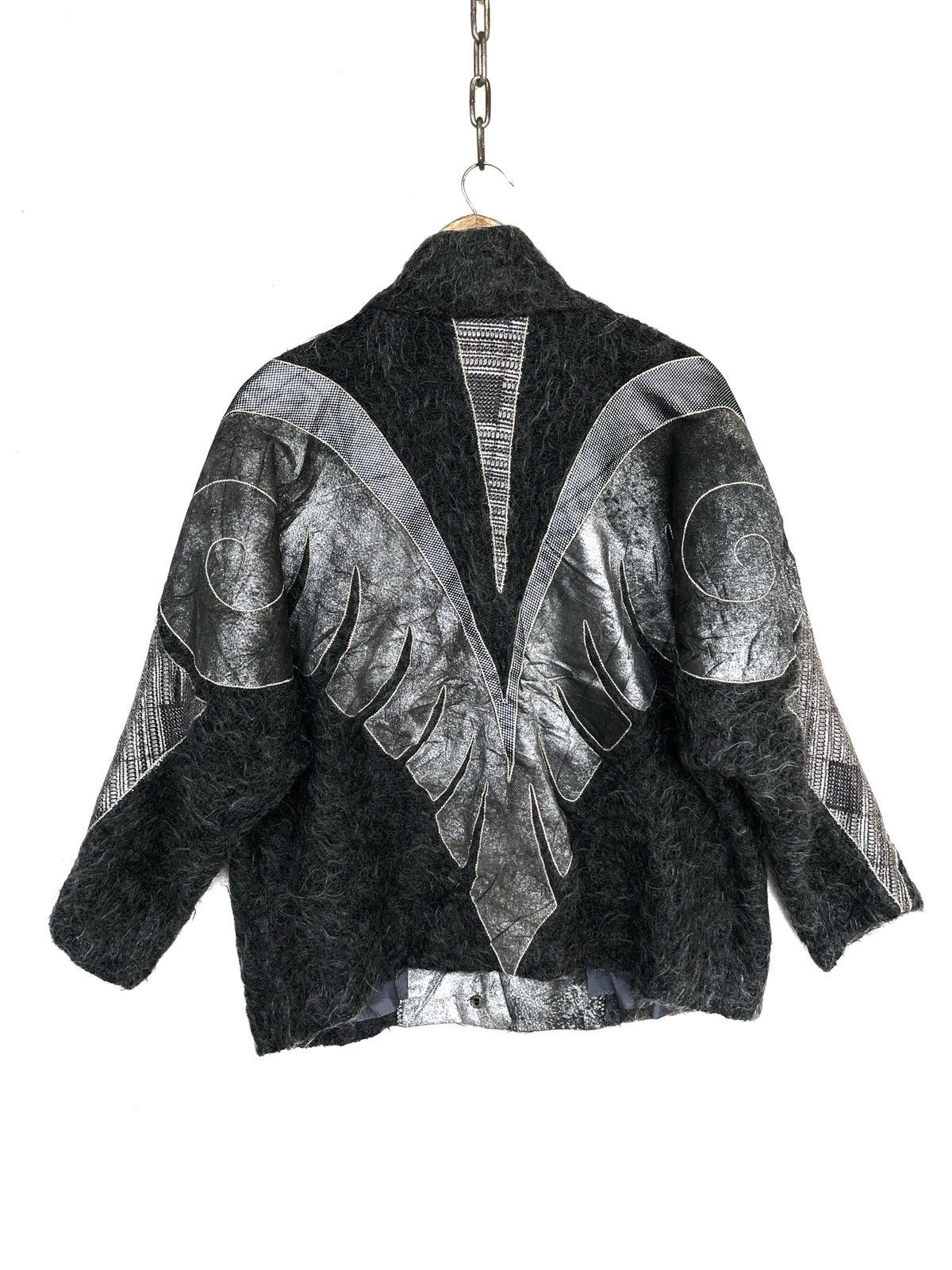 Roberto Cavalli Vintage 1980s Roberto Cavalli Mohair Texture Batwing Jacket Size US M / EU 48-50 / 2 - 4 Thumbnail