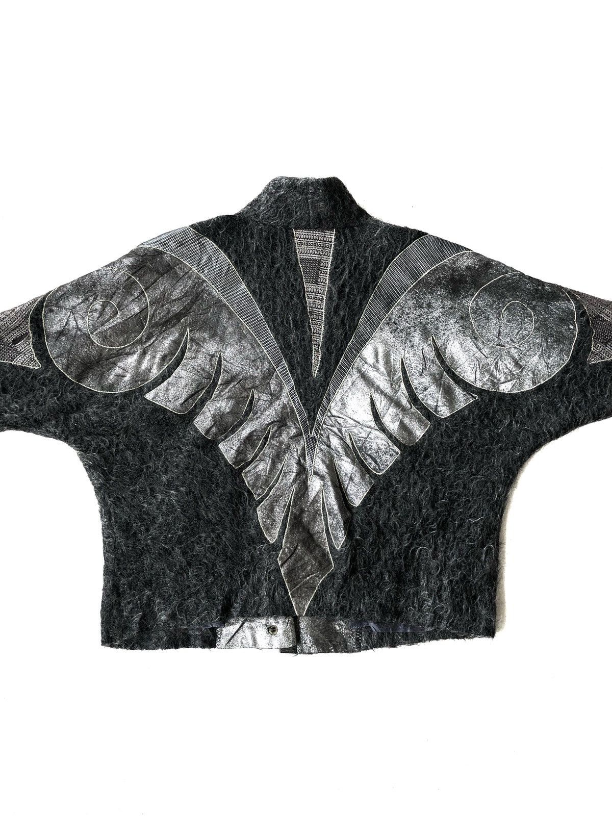 Roberto Cavalli Vintage 1980s Roberto Cavalli Mohair Texture Batwing Jacket Size US M / EU 48-50 / 2 - 1 Thumbnail