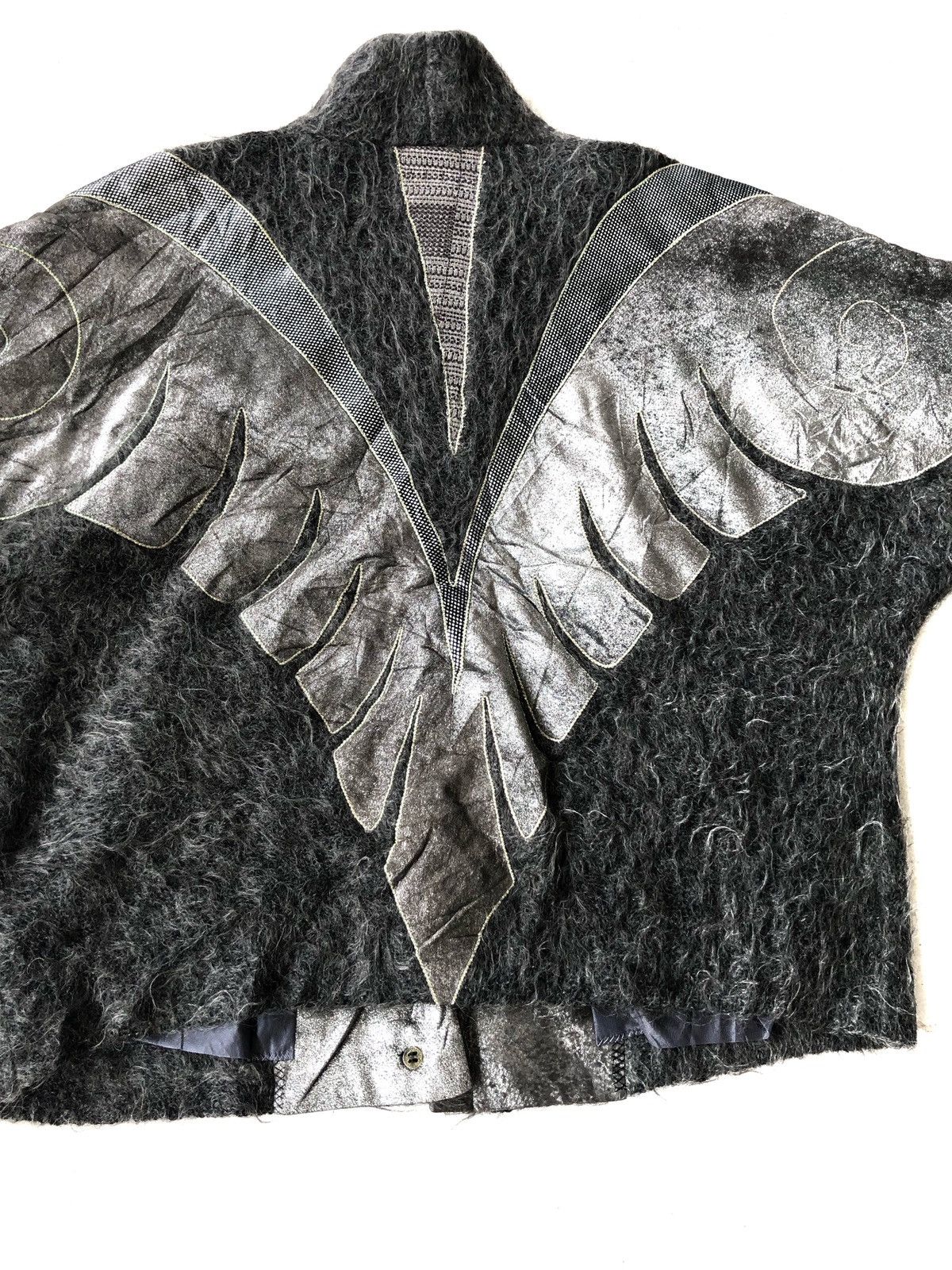Roberto Cavalli Vintage 1980s Roberto Cavalli Mohair Texture Batwing Jacket Size US M / EU 48-50 / 2 - 9 Thumbnail