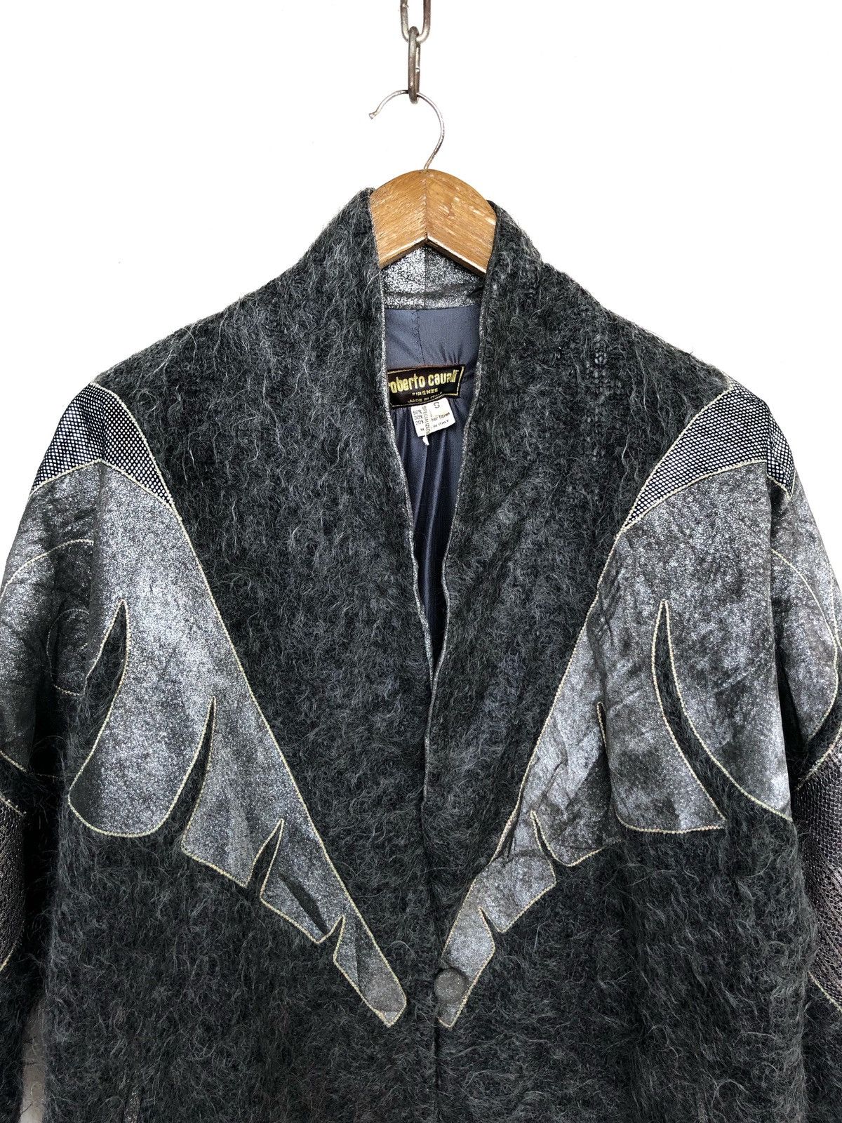 Roberto Cavalli Vintage 1980s Roberto Cavalli Mohair Texture Batwing Jacket Size US M / EU 48-50 / 2 - 5 Thumbnail