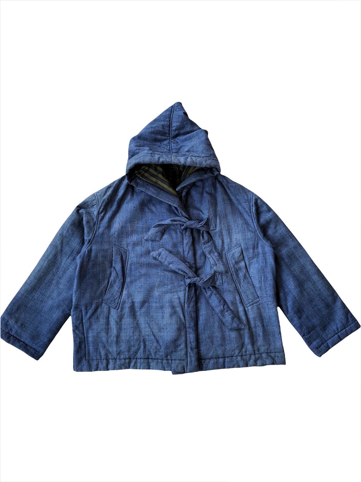 image of Romeo Gigli Grailgigli Indigo Crafted Lhamo Hoodie Cloaks Jacket, Men's (Size XL)