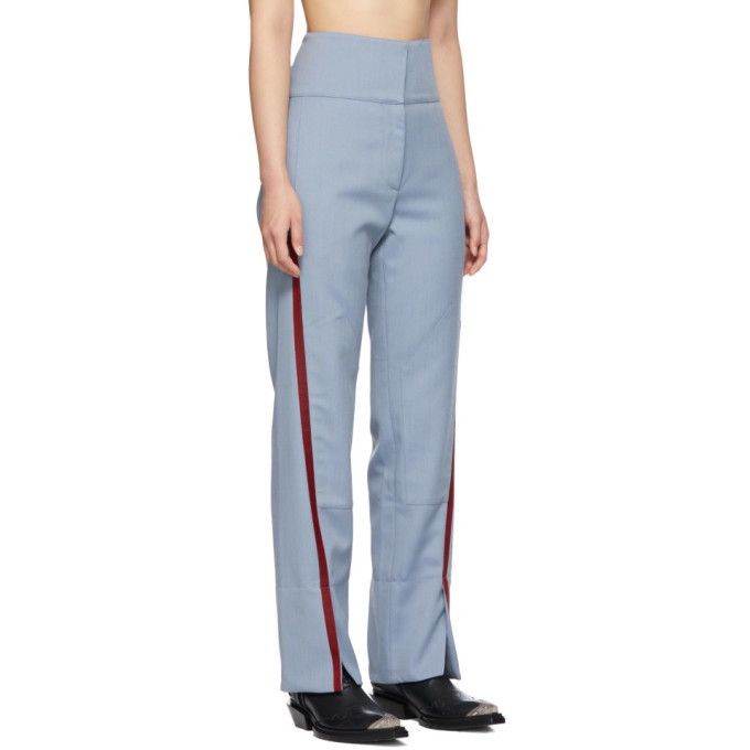 image of Kiko Kostadinov ‘Saturn Waist’ Utility Trousers in Cerulean Blue/Burgundy, Women's (Size 26)