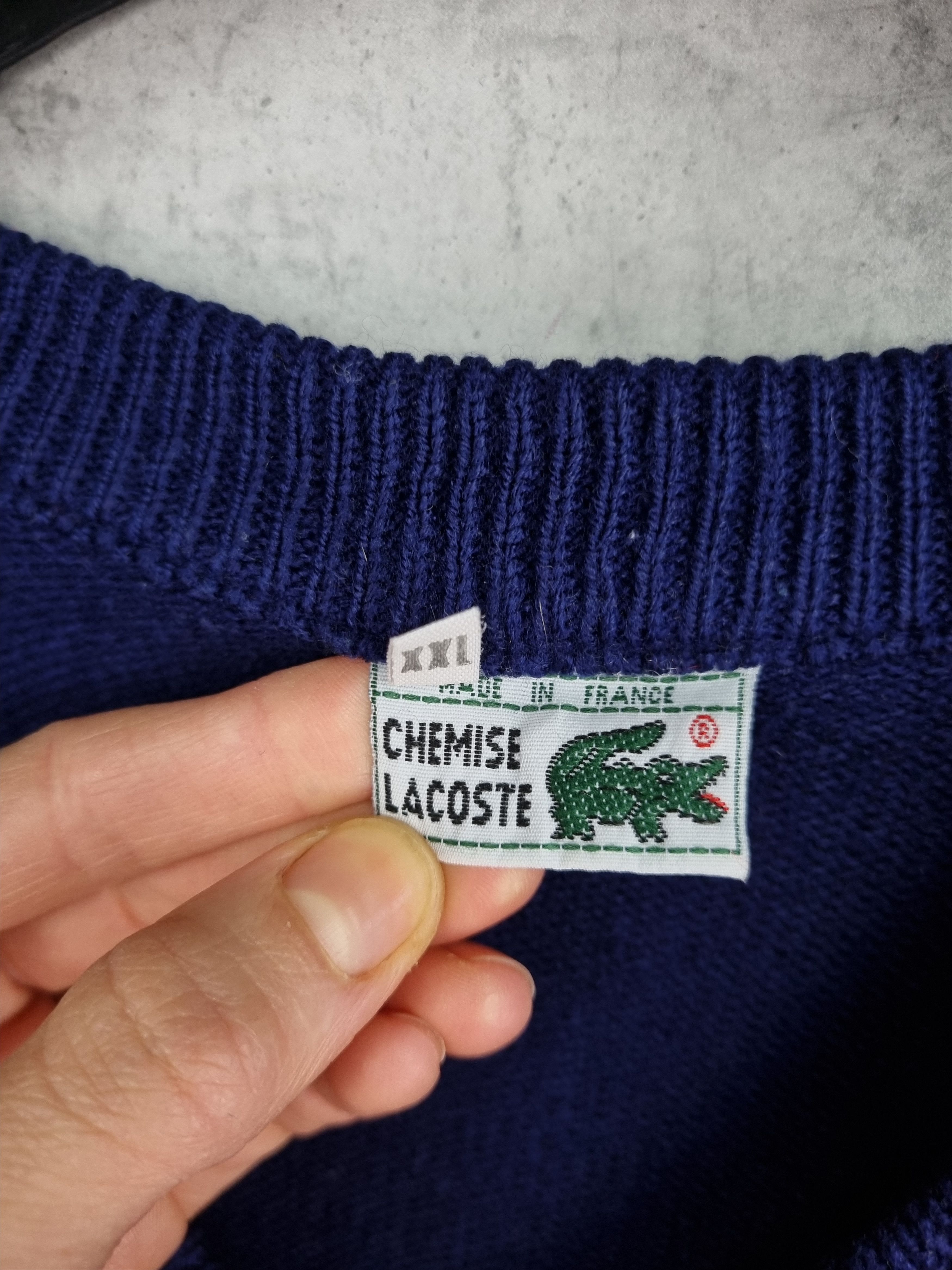 Golf Wang × Lacoste 90s LACOSTE Blue Vintage Knitted Sweater V Neck Tennis Size US XL / EU 56 / 4 - 9 Thumbnail