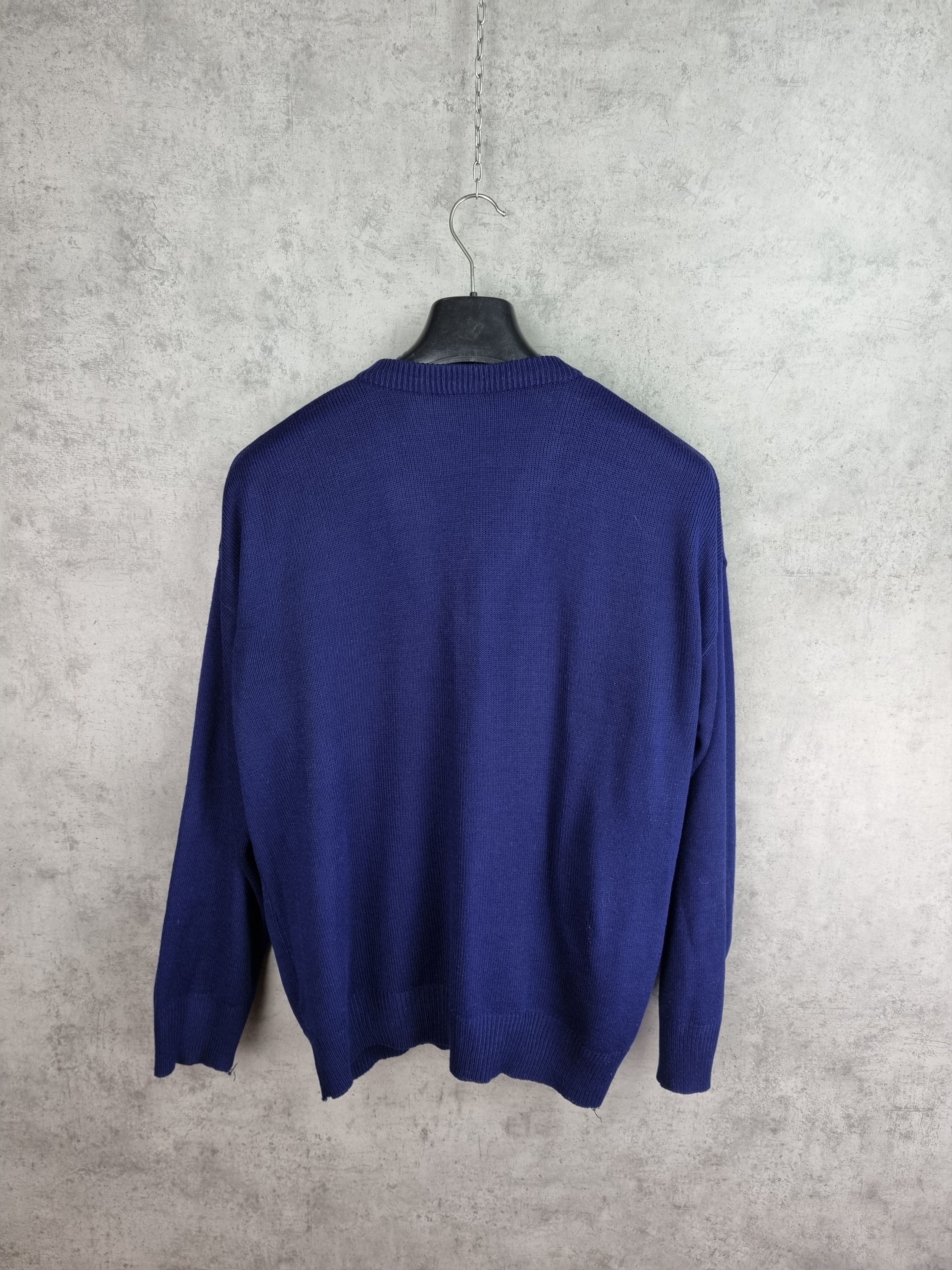 Golf Wang × Lacoste 90s LACOSTE Blue Vintage Knitted Sweater V Neck Tennis Size US XL / EU 56 / 4 - 8 Thumbnail