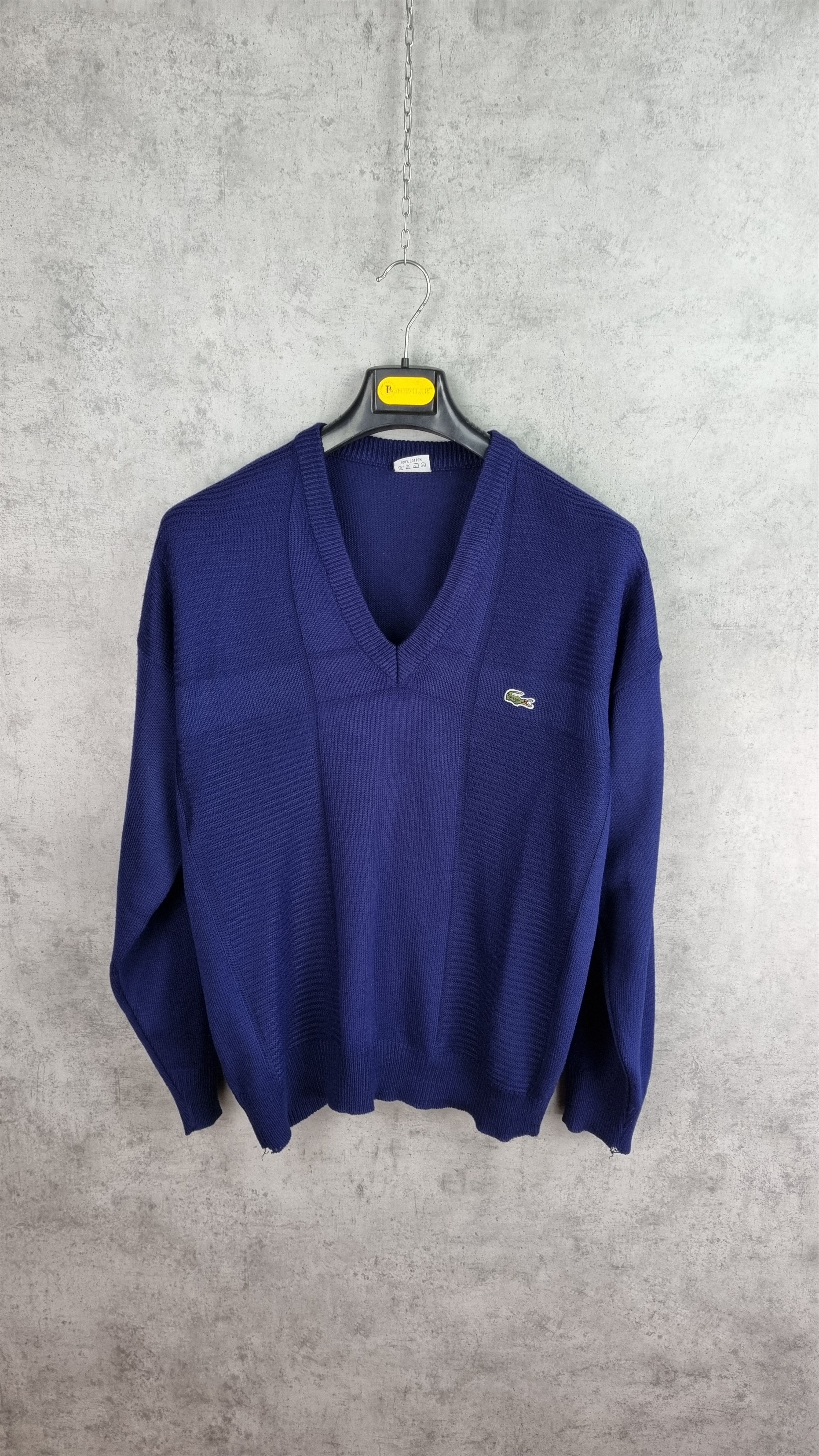Golf Wang × Lacoste 90s LACOSTE Blue Vintage Knitted Sweater V Neck Tennis Size US XL / EU 56 / 4 - 7 Thumbnail