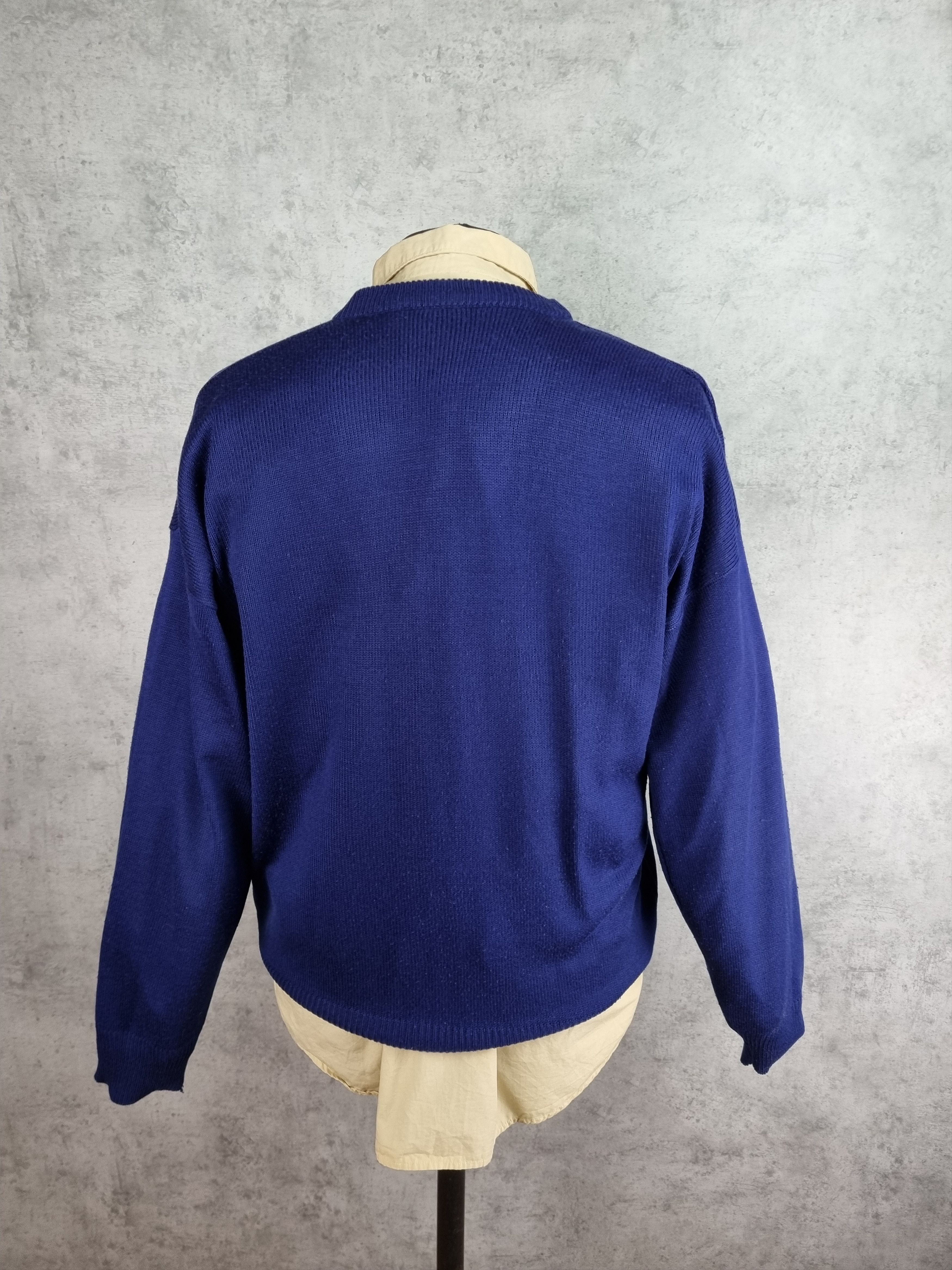 Golf Wang × Lacoste 90s LACOSTE Blue Vintage Knitted Sweater V Neck Tennis Size US XL / EU 56 / 4 - 6 Thumbnail