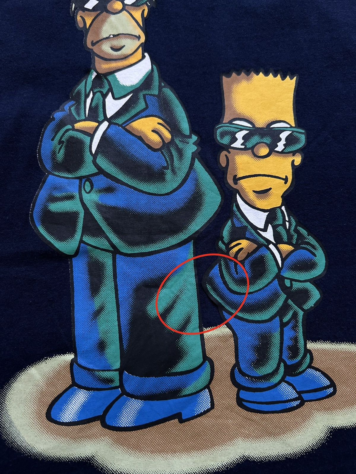 The Simpsons × Vintage Vintage 90s The Simpsons Bart And Homer Men In Black T-Shirt Size US XL / EU 56 / 4 - 6 Thumbnail