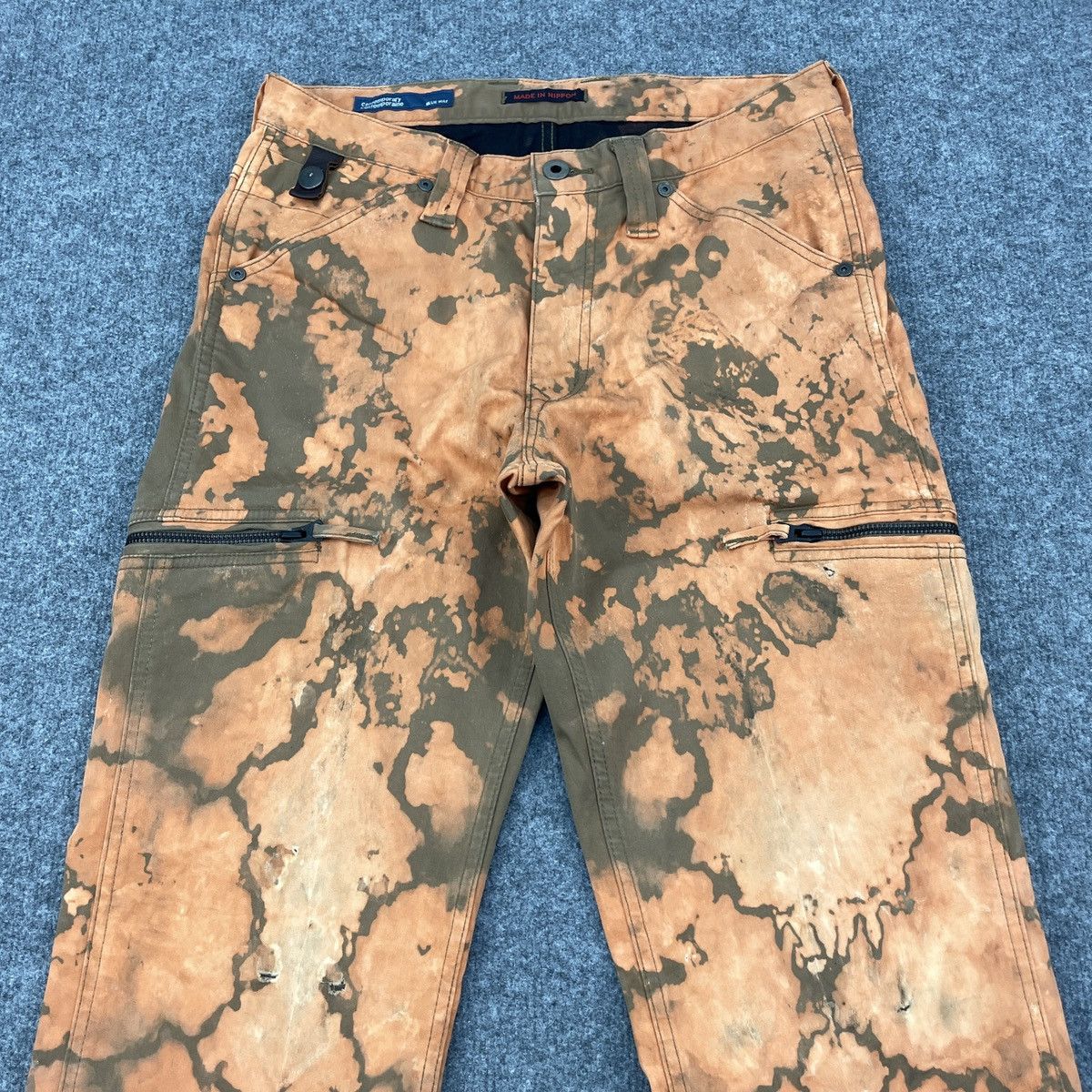 Blue Blue Japan × Japanese Brand × Vintage Vintage Blue Way Asid Wash Distressed Cargo Zip Pants Size US 30 / EU 46 - 4 Thumbnail