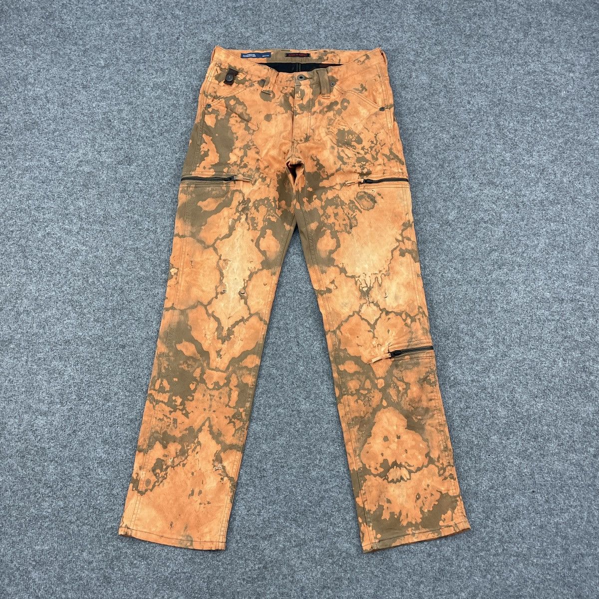 Blue Blue Japan × Japanese Brand × Vintage Vintage Blue Way Asid Wash Distressed Cargo Zip Pants Size US 30 / EU 46 - 1 Thumbnail