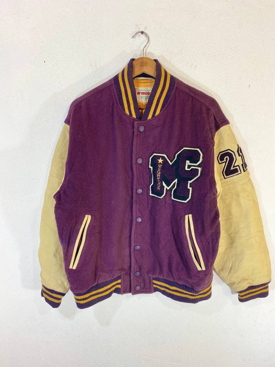McGregor Vintage Mcgregor Varsity Jacket Leather Sleeves Size US L / EU 52-54 / 3 - 2 Thumbnail