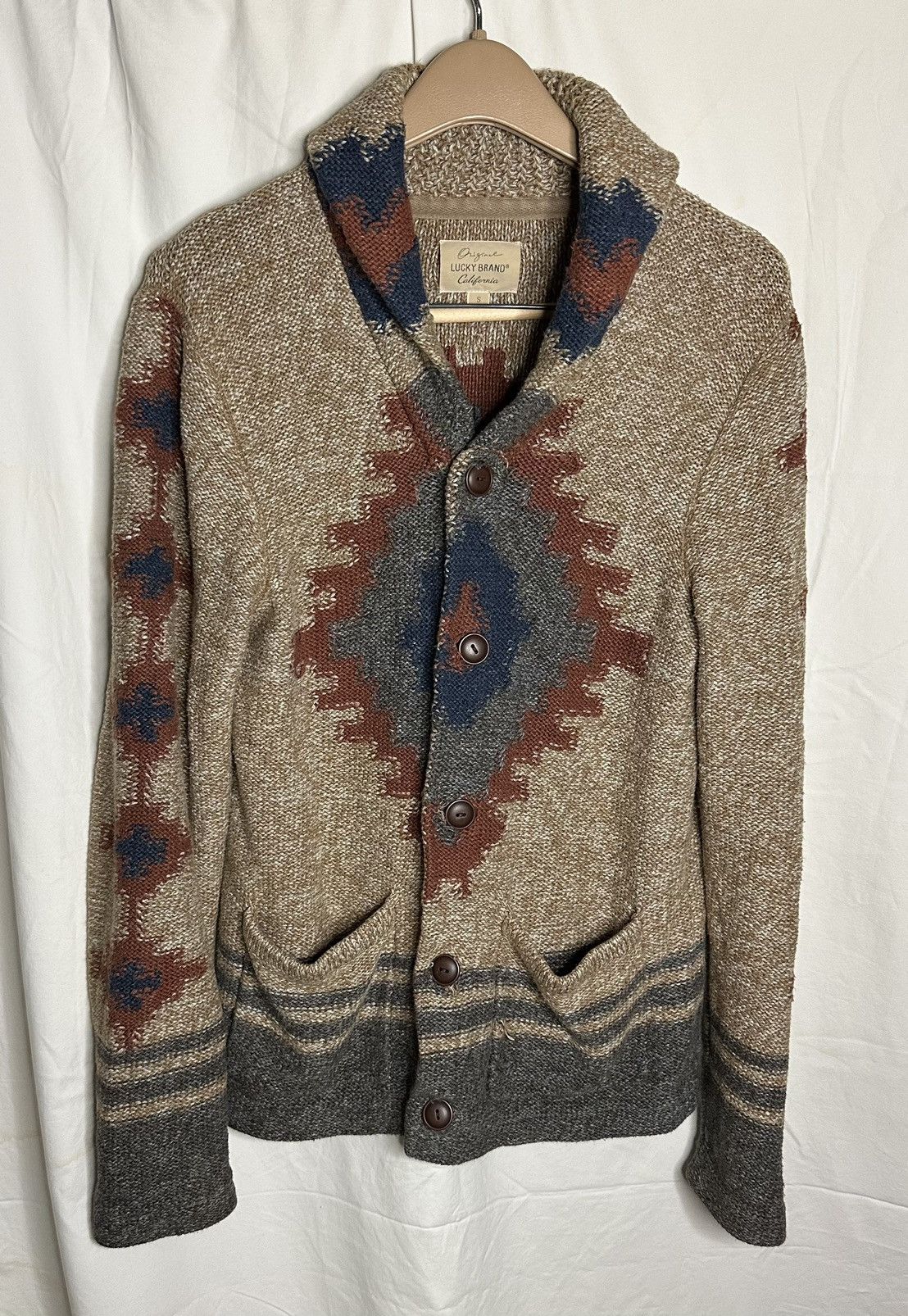Lucky Brand Aztec Cardigan Sweater Jacket