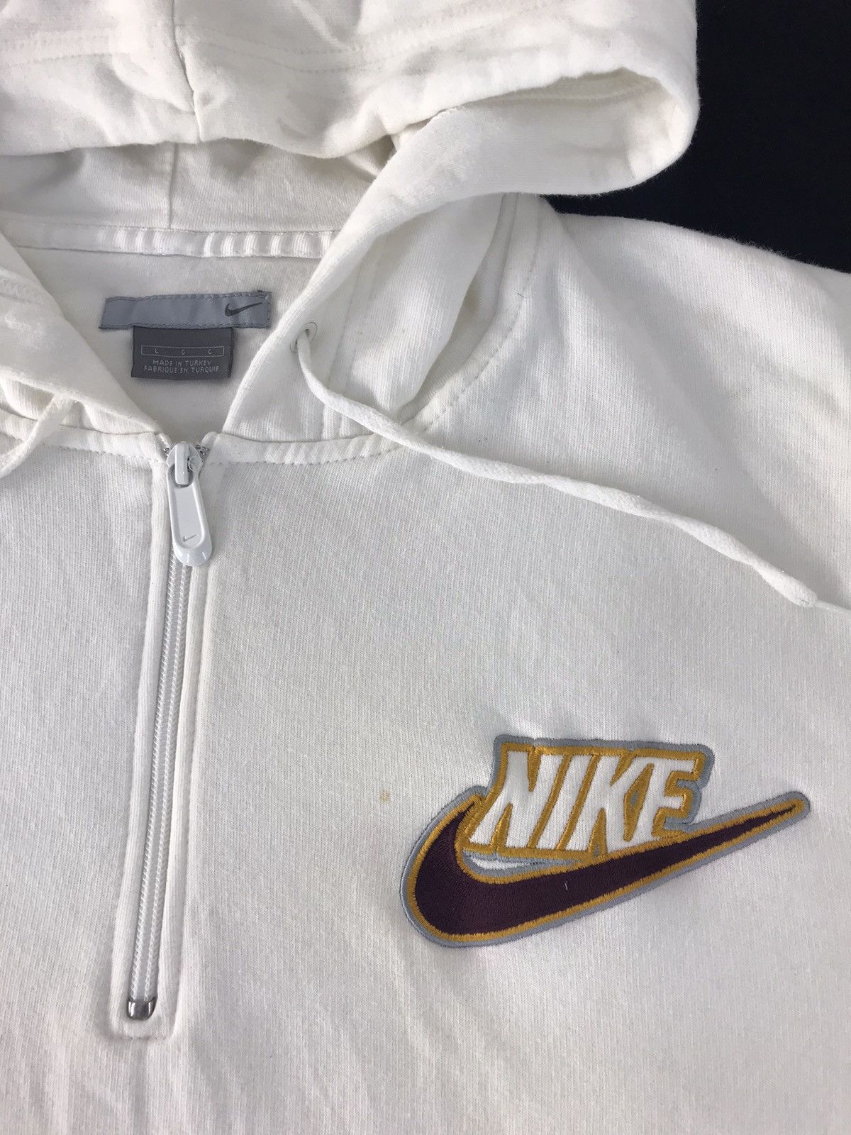 Nike × Vintage Nike Swoosh Sweatshirt Hoodies Jacket Half Zip Big Pocket Size US L / EU 52-54 / 3 - 3 Thumbnail