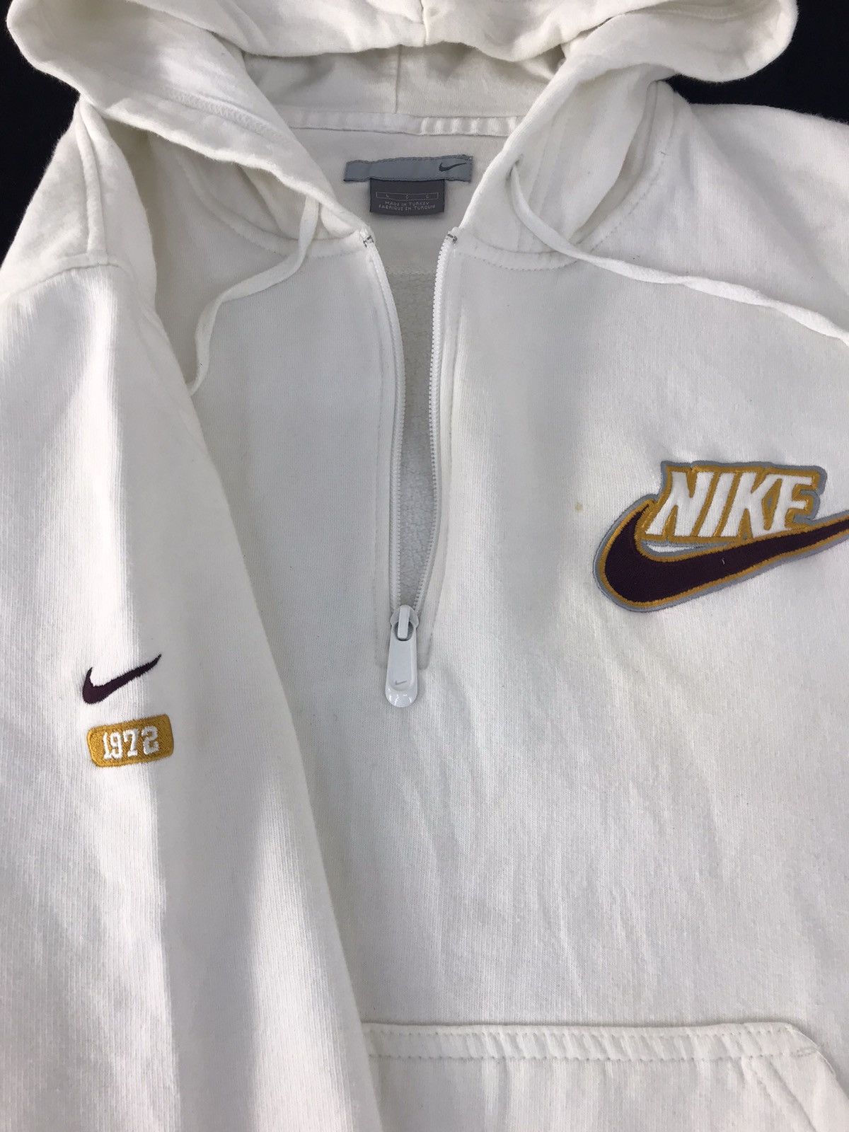 Nike × Vintage Nike Swoosh Sweatshirt Hoodies Jacket Half Zip Big Pocket Size US L / EU 52-54 / 3 - 5 Thumbnail