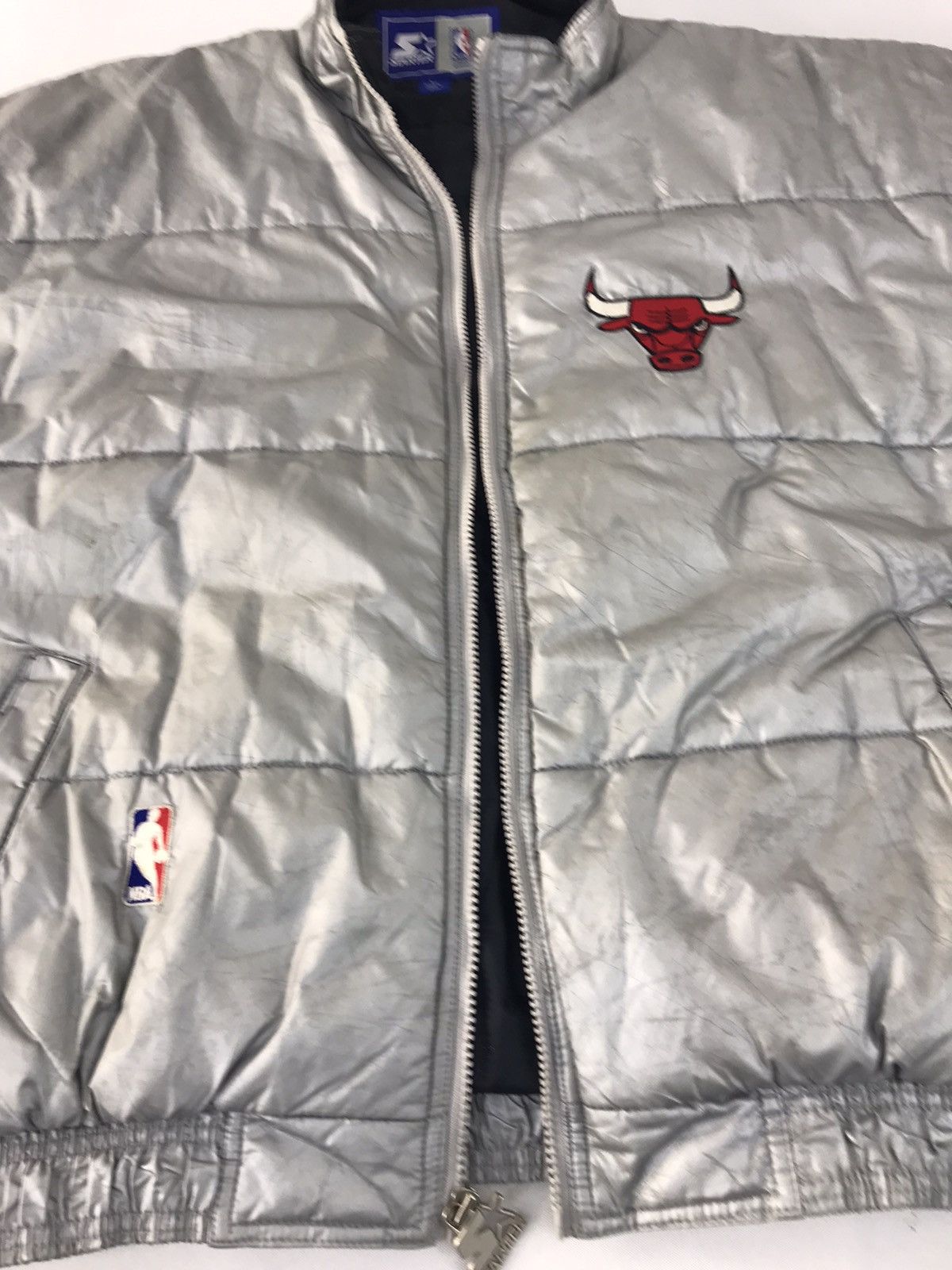 NBA × Starter NBA Starter Chicago Bulls Grey Puffer Quilted Jacket Hoodies Size US L / EU 52-54 / 3 - 5 Thumbnail