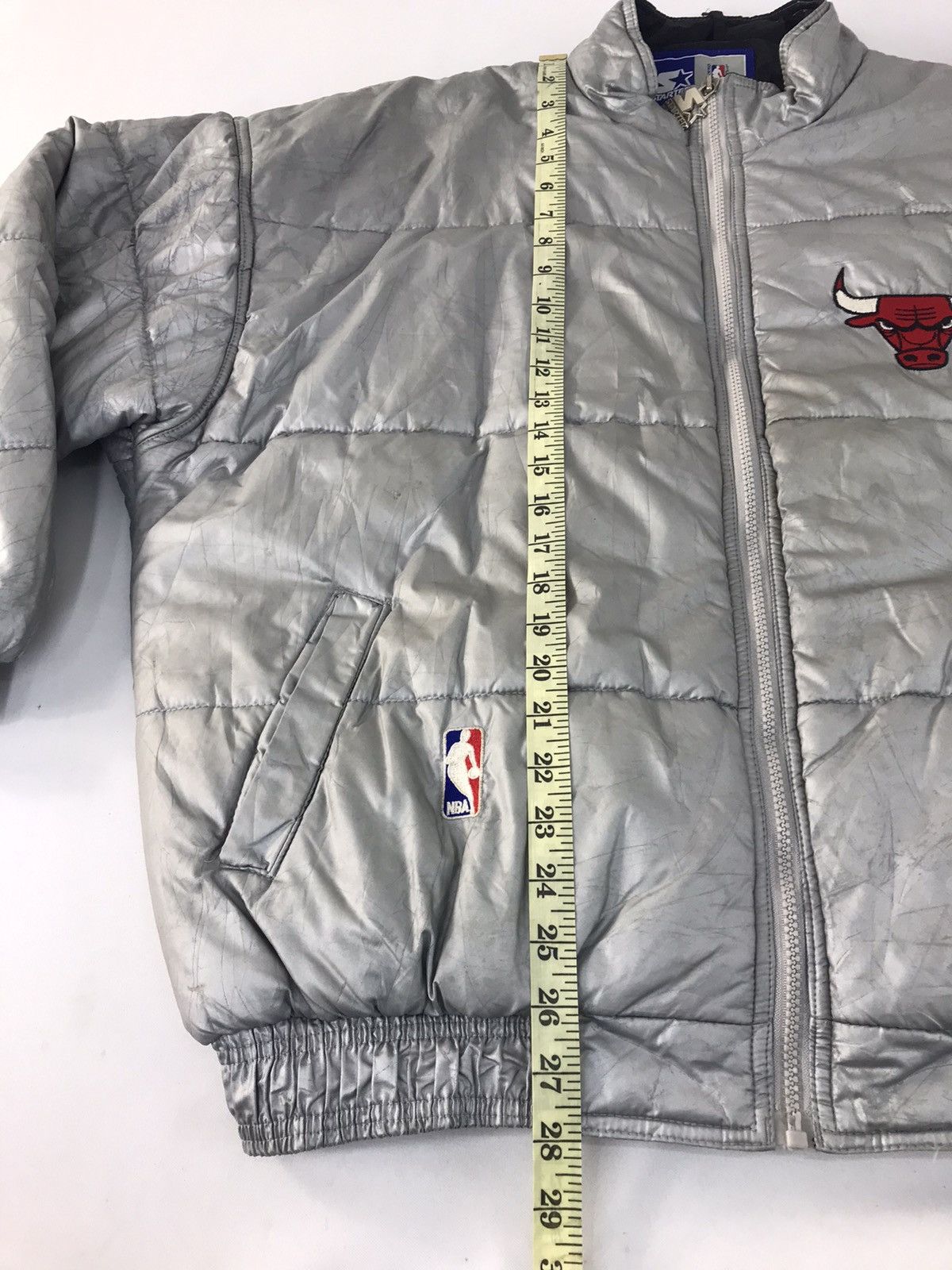 NBA × Starter NBA Starter Chicago Bulls Grey Puffer Quilted Jacket Hoodies Size US L / EU 52-54 / 3 - 11 Thumbnail