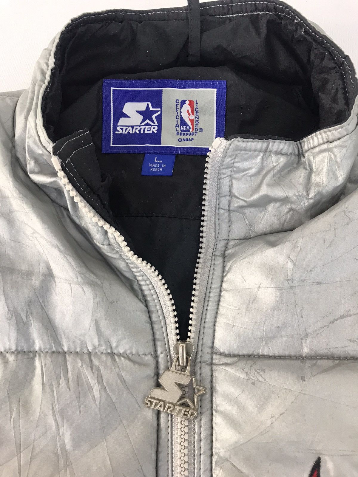 NBA × Starter NBA Starter Chicago Bulls Grey Puffer Quilted Jacket Hoodies Size US L / EU 52-54 / 3 - 4 Thumbnail
