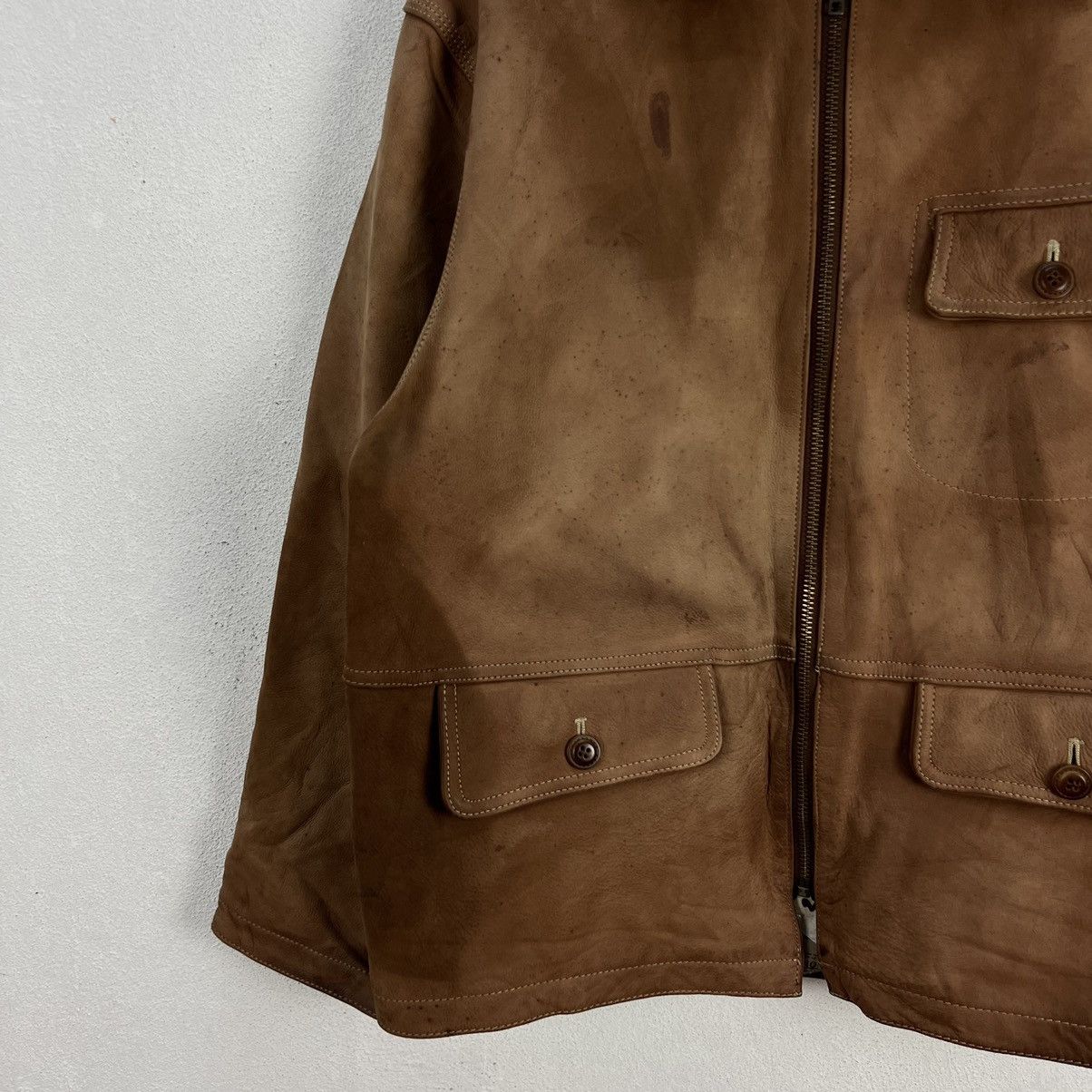 Japanese Brand VINTAGE LEATHER JACKET RECENT COLLECTION RARE LINING Size US M / EU 48-50 / 2 - 3 Thumbnail