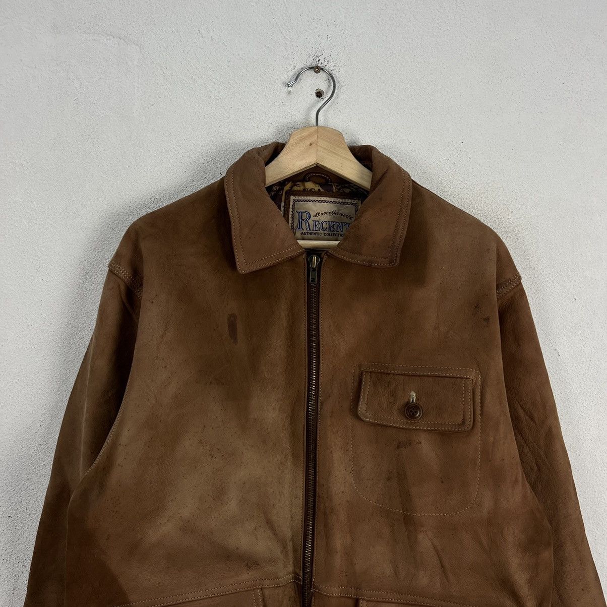 Japanese Brand VINTAGE LEATHER JACKET RECENT COLLECTION RARE LINING Size US M / EU 48-50 / 2 - 4 Thumbnail