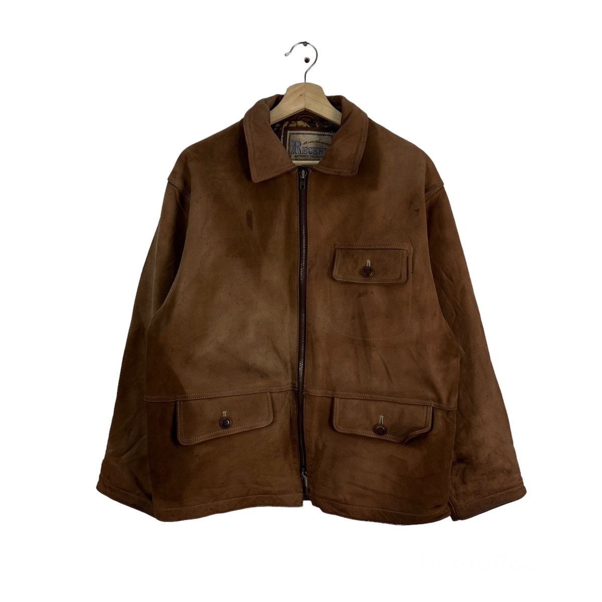 Japanese Brand VINTAGE LEATHER JACKET RECENT COLLECTION RARE LINING Size US M / EU 48-50 / 2 - 1 Thumbnail
