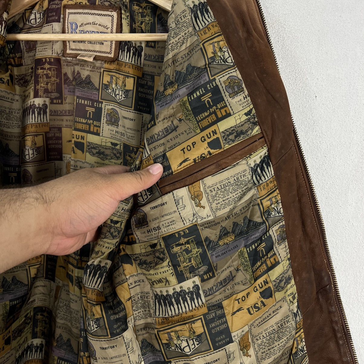 Japanese Brand VINTAGE LEATHER JACKET RECENT COLLECTION RARE LINING Size US M / EU 48-50 / 2 - 13 Thumbnail