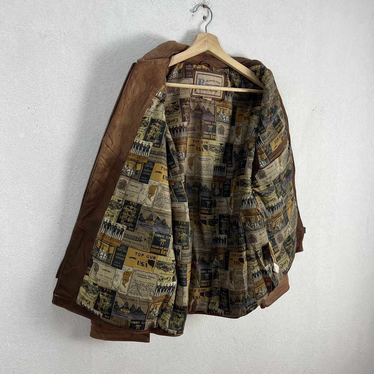 Japanese Brand VINTAGE LEATHER JACKET RECENT COLLECTION RARE LINING Size US M / EU 48-50 / 2 - 11 Thumbnail