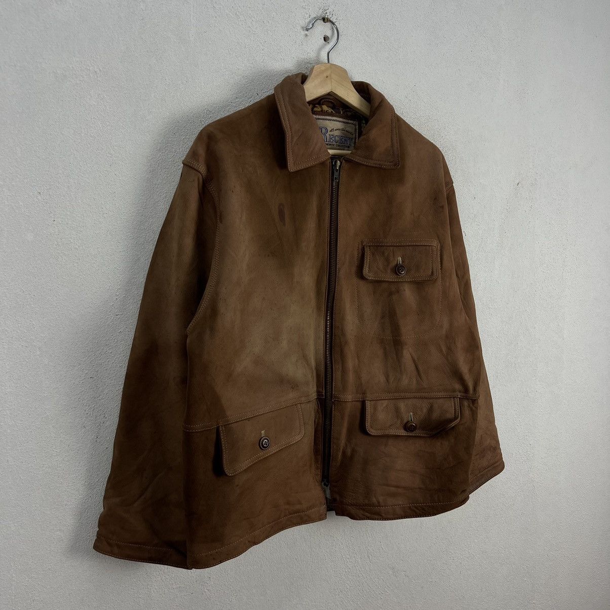 Japanese Brand VINTAGE LEATHER JACKET RECENT COLLECTION RARE LINING Size US M / EU 48-50 / 2 - 2 Thumbnail