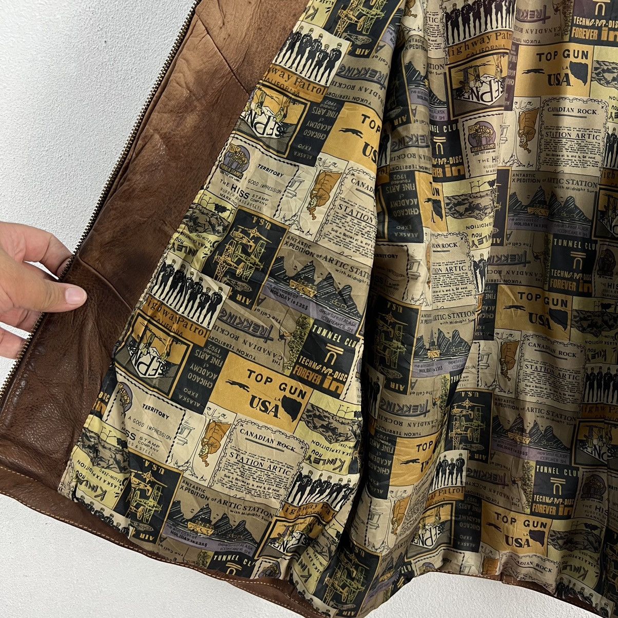 Japanese Brand VINTAGE LEATHER JACKET RECENT COLLECTION RARE LINING Size US M / EU 48-50 / 2 - 12 Thumbnail