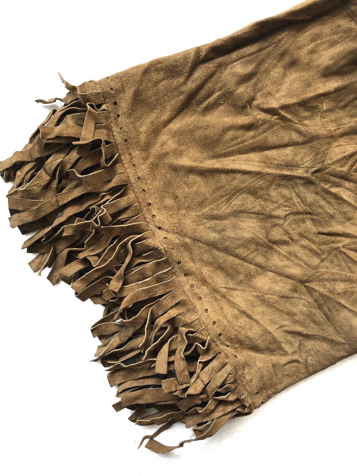 70s Brown Suede Leather Apache Indian Styles Fringe Vest