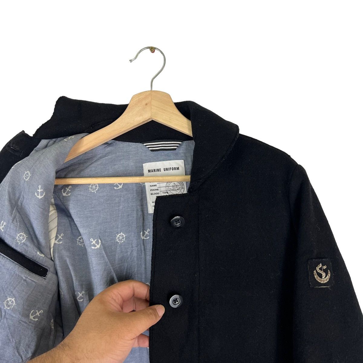 Japanese Brand VINTAGE MILITARY DOUBLE BREAST WOOL JACKET INSPECTOR MARINE Size US M / EU 48-50 / 2 - 11 Thumbnail