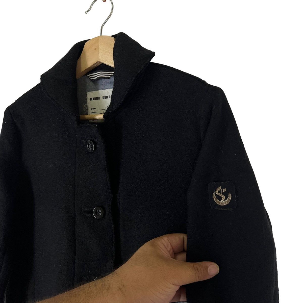Japanese Brand VINTAGE MILITARY DOUBLE BREAST WOOL JACKET INSPECTOR MARINE Size US M / EU 48-50 / 2 - 4 Thumbnail