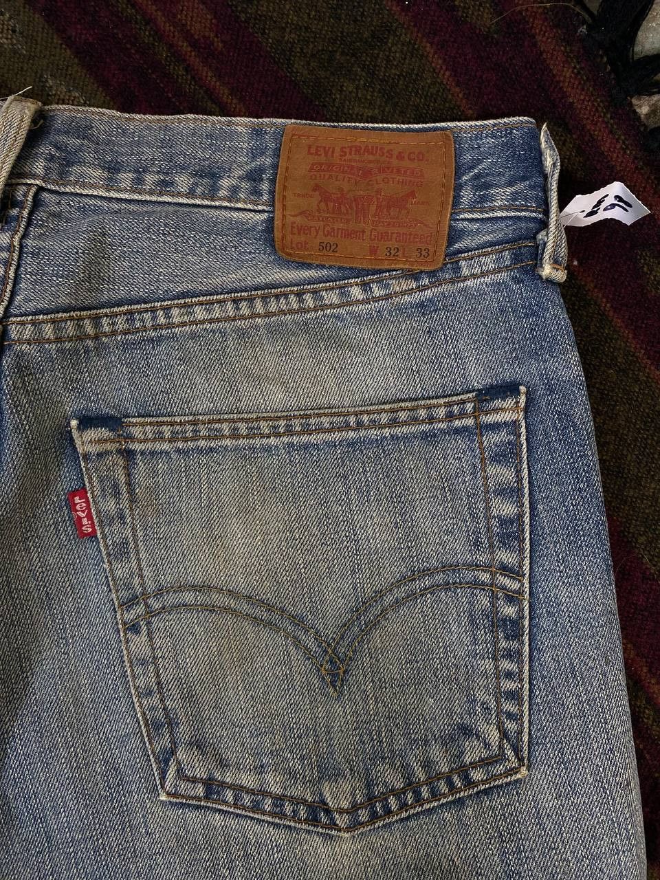vintage levis 502 denim shashiko and paint splatter design