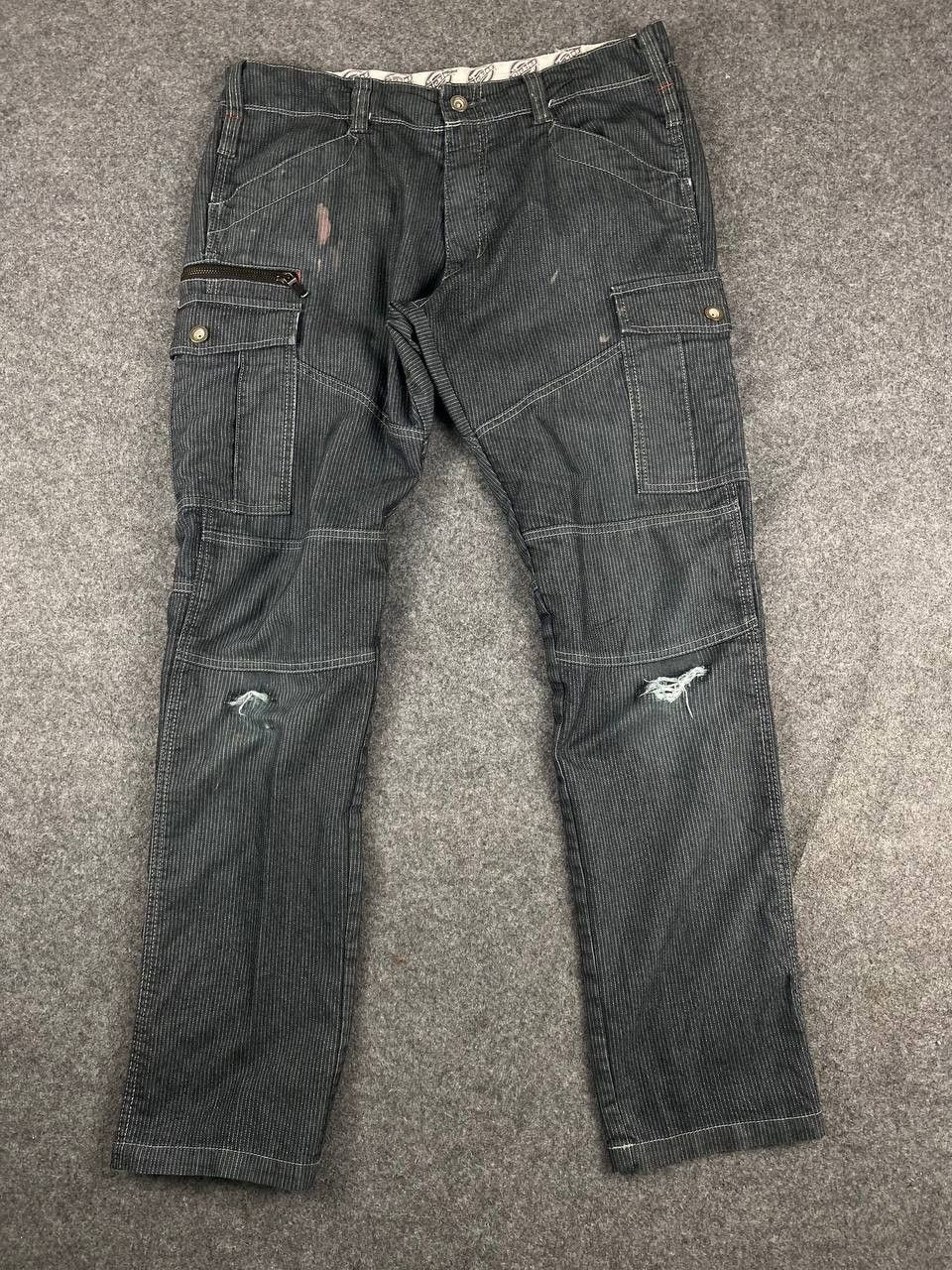 Dickies dickies hickory stripe cargo pants distressed Size US 35 - 1 Thumbnail
