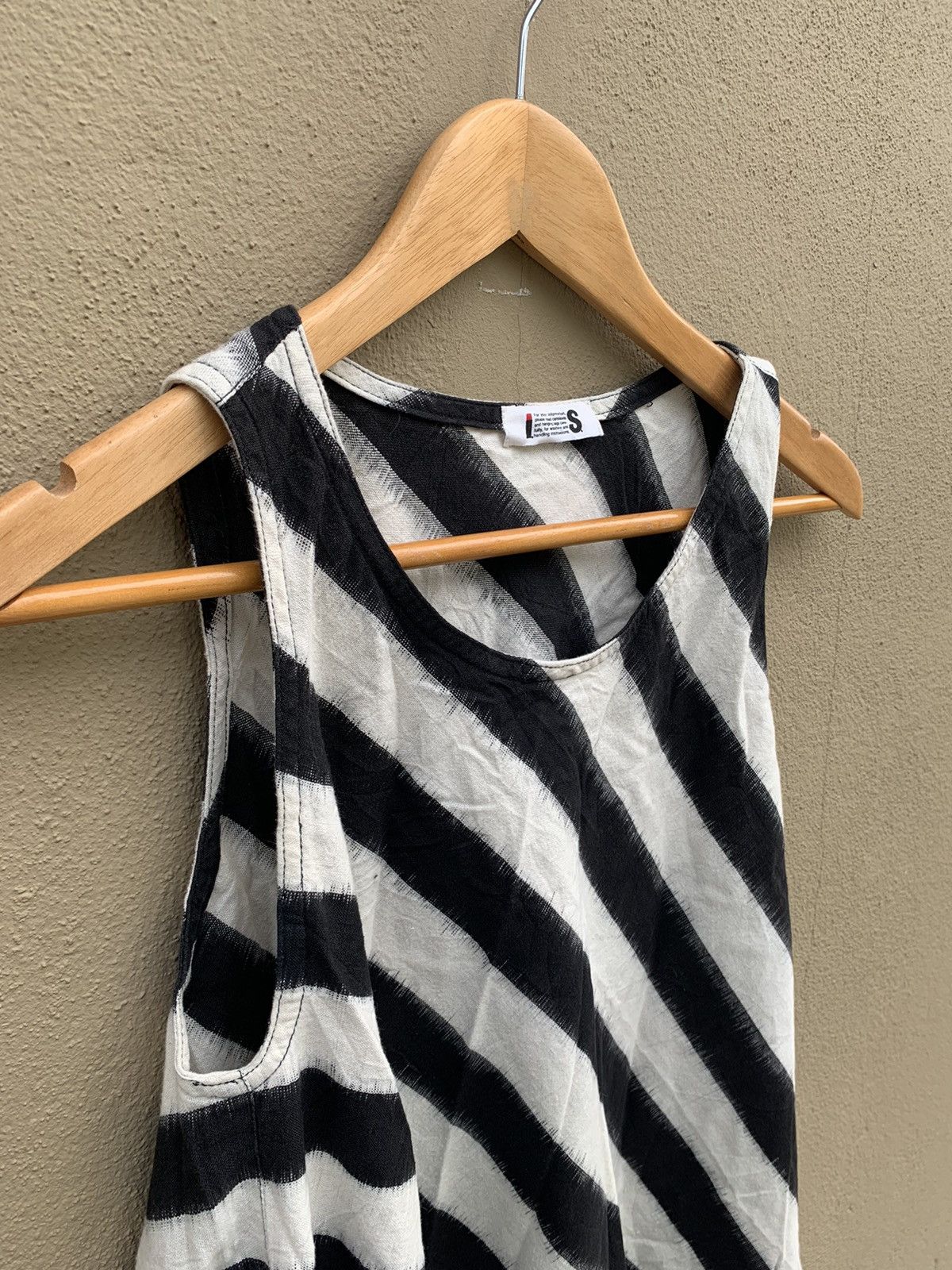 Issey Miyake RARE IS Issey Miyake Striped Sleveless Long Tunic Top Shirt Size L / US 10 / IT 46 - 7 Thumbnail