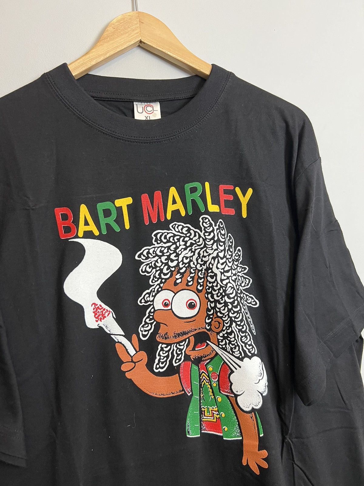 The Simpsons Rare Vintage 90s Humor Bart Marley #420 Weed Drugs Fun Tee Size US XL / EU 56 / 4 - 2 Thumbnail