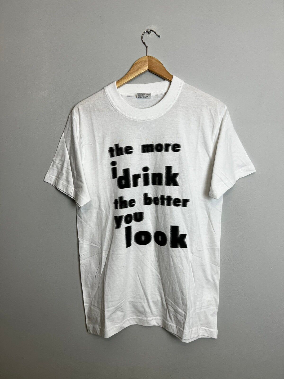 Pre-owned Humor X Vintage The More I Drink Alcohol Funny 90's Vintage Tee In White