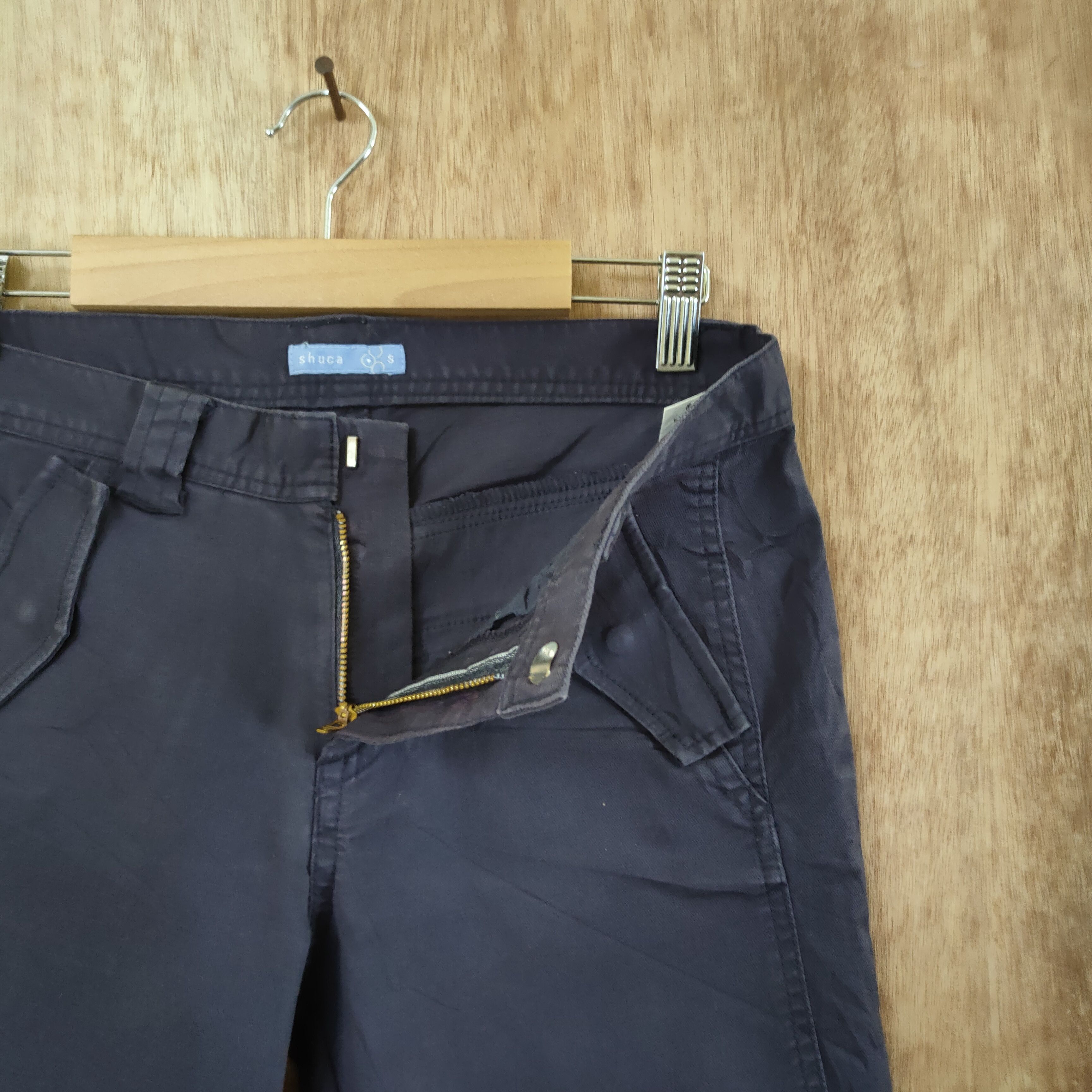 Japanese Brand × Vintage SHUCA BLUE BLACK VINTAGE CARGO PANTS/ ZIPPER OPEN LEG Size US 26 / EU 42 - 8 Thumbnail