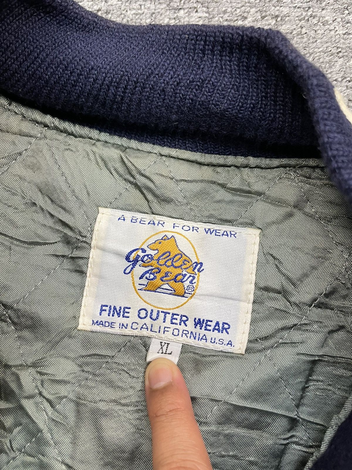 Vintage Vintage 90s Golden Bear Varsity Jacket Leather Size US XL / EU 56 / 4 - 4 Thumbnail