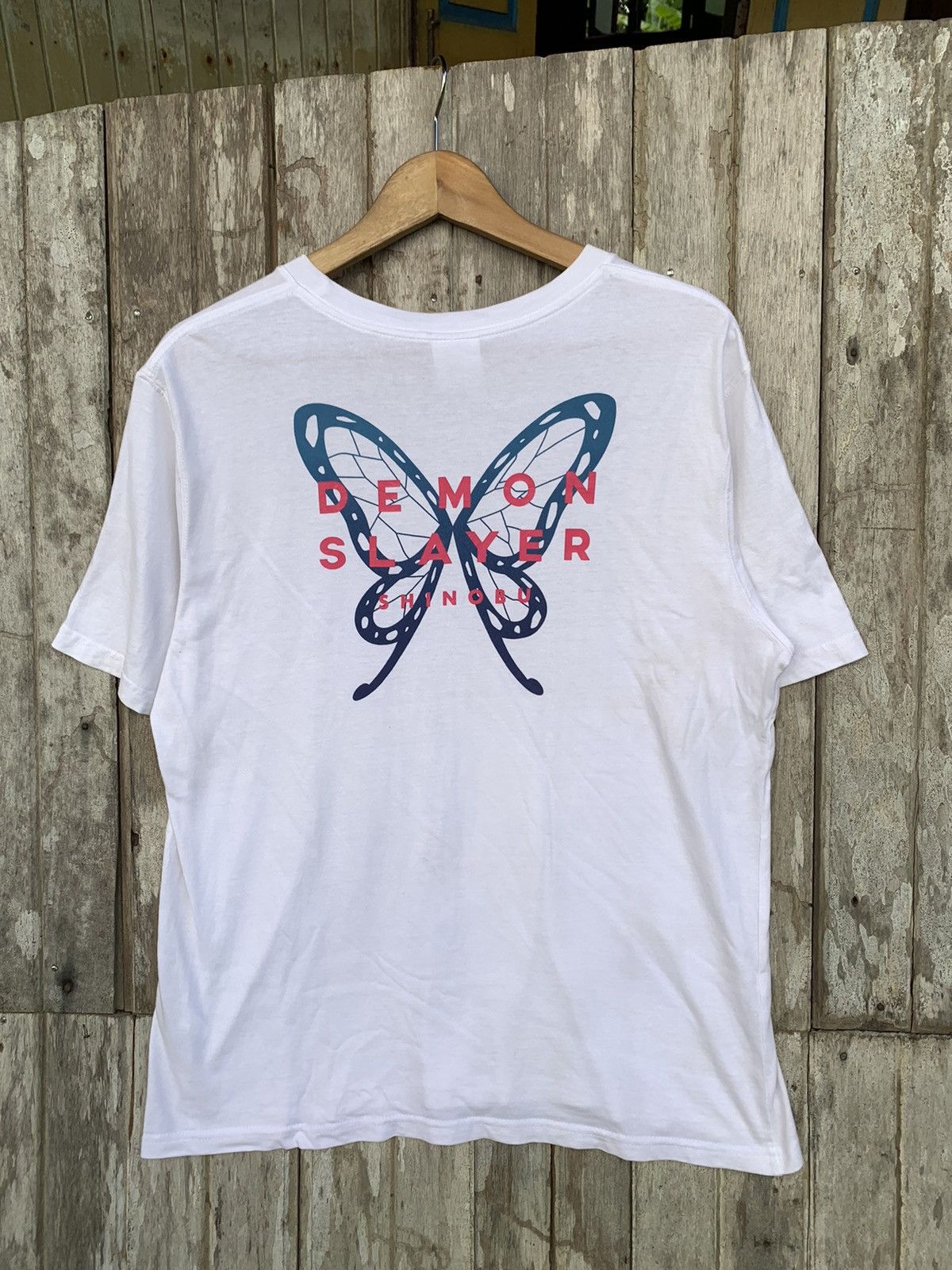 image of Anima x Cartoon Network Demon Slayer Shinobu Tee in White, Men's (Size Large)